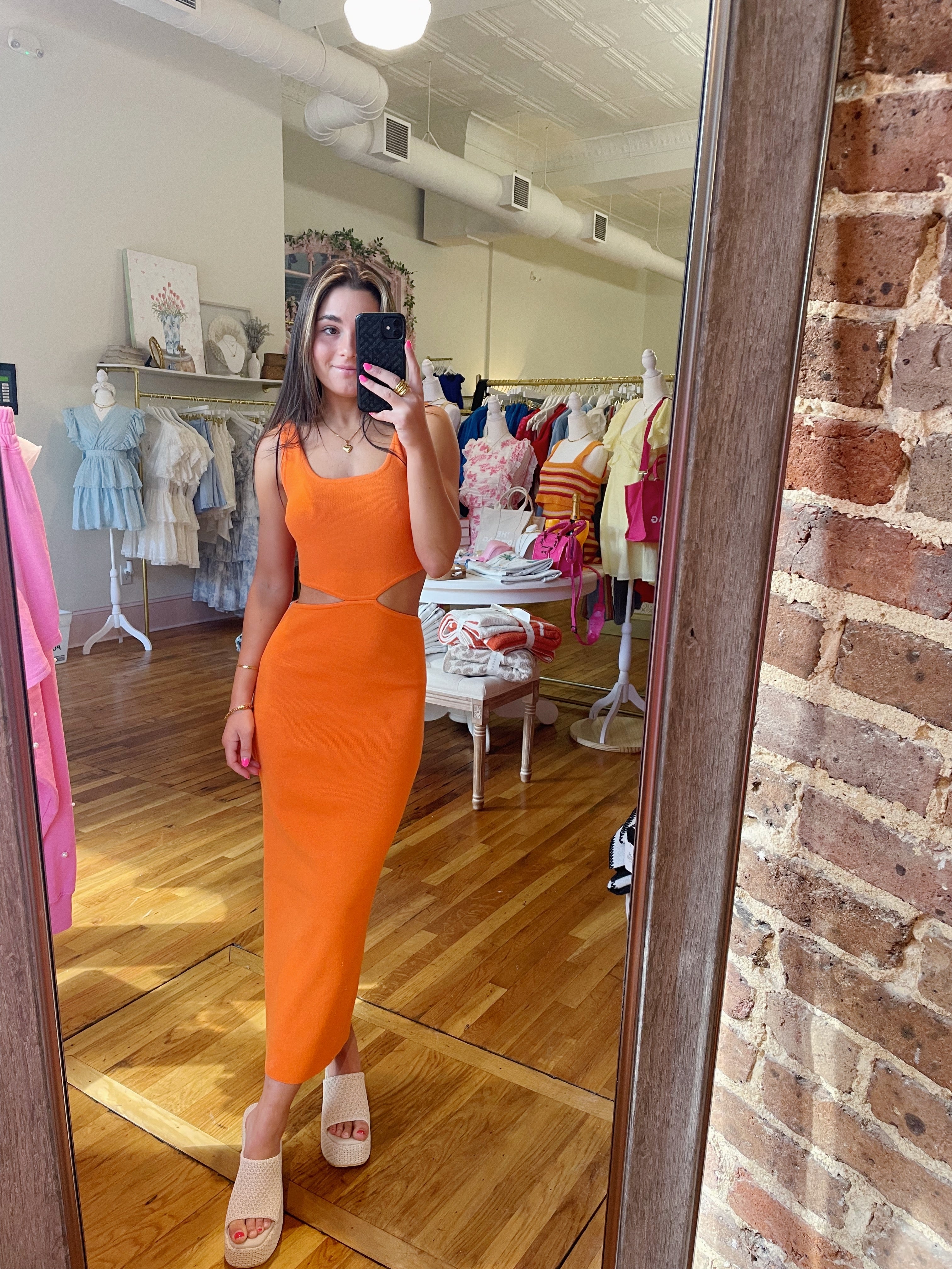 Before I Go Midi Dress - Orange