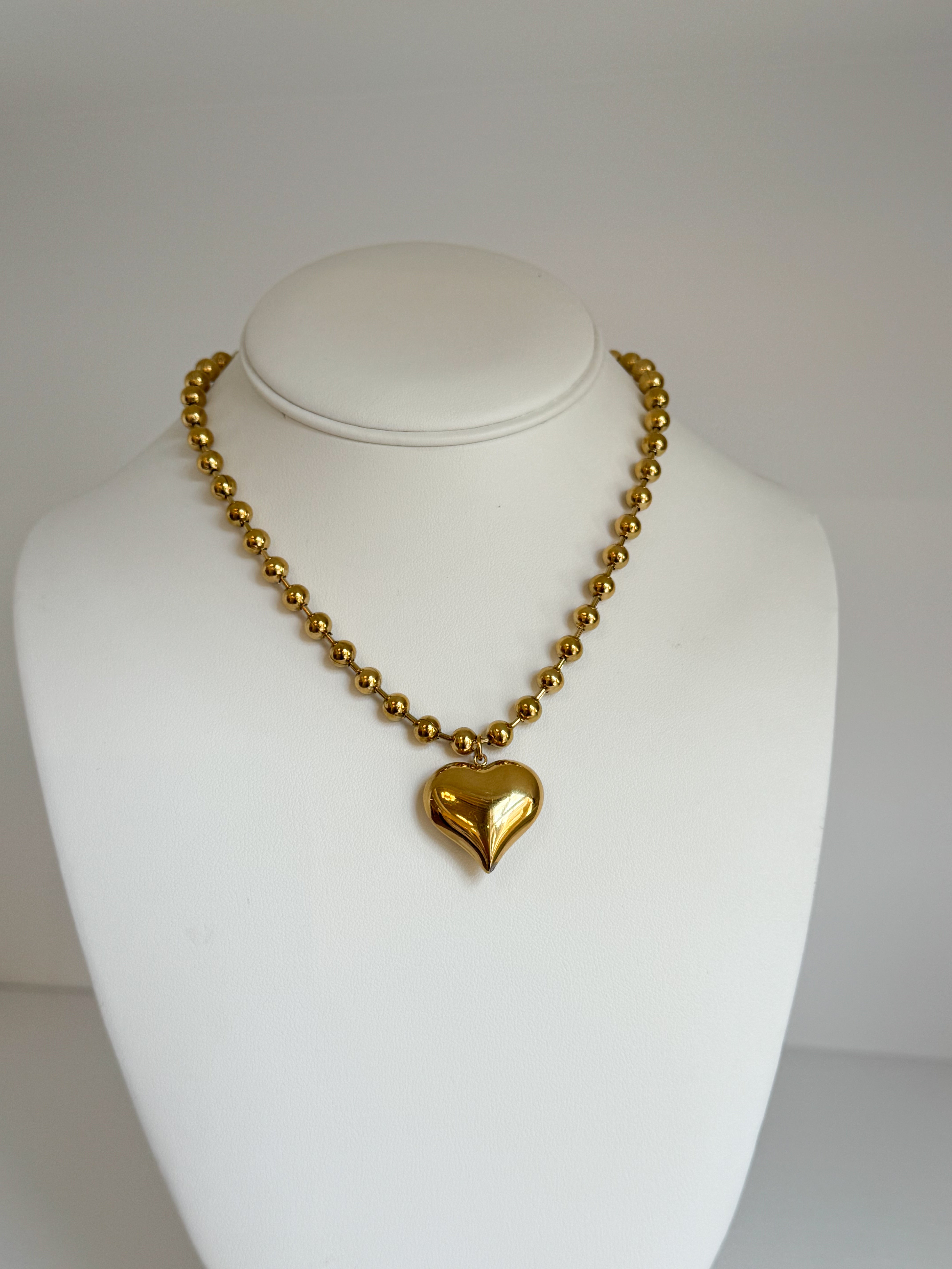 Mini Jane Heart Necklace - Gold - Water Resistant