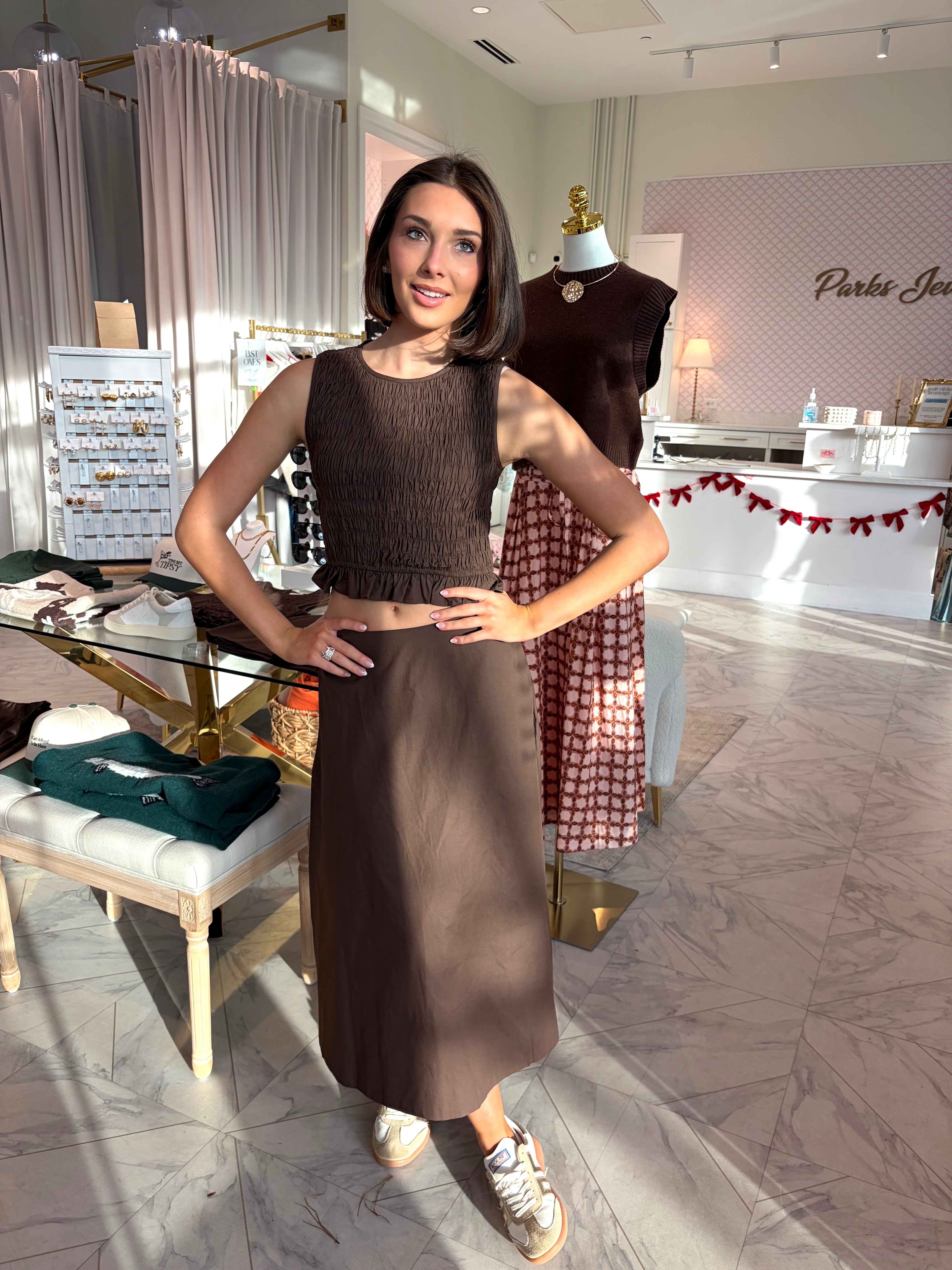 Mia Maxi Skirt - Brown