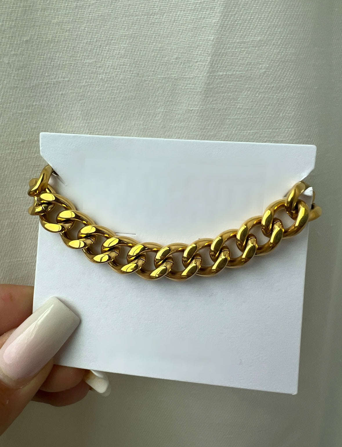 Curb Chain Bracelet - Gold - Water Resistant