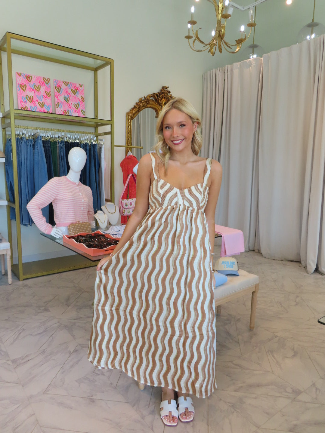 Malea Satin Midi Dress - Cream