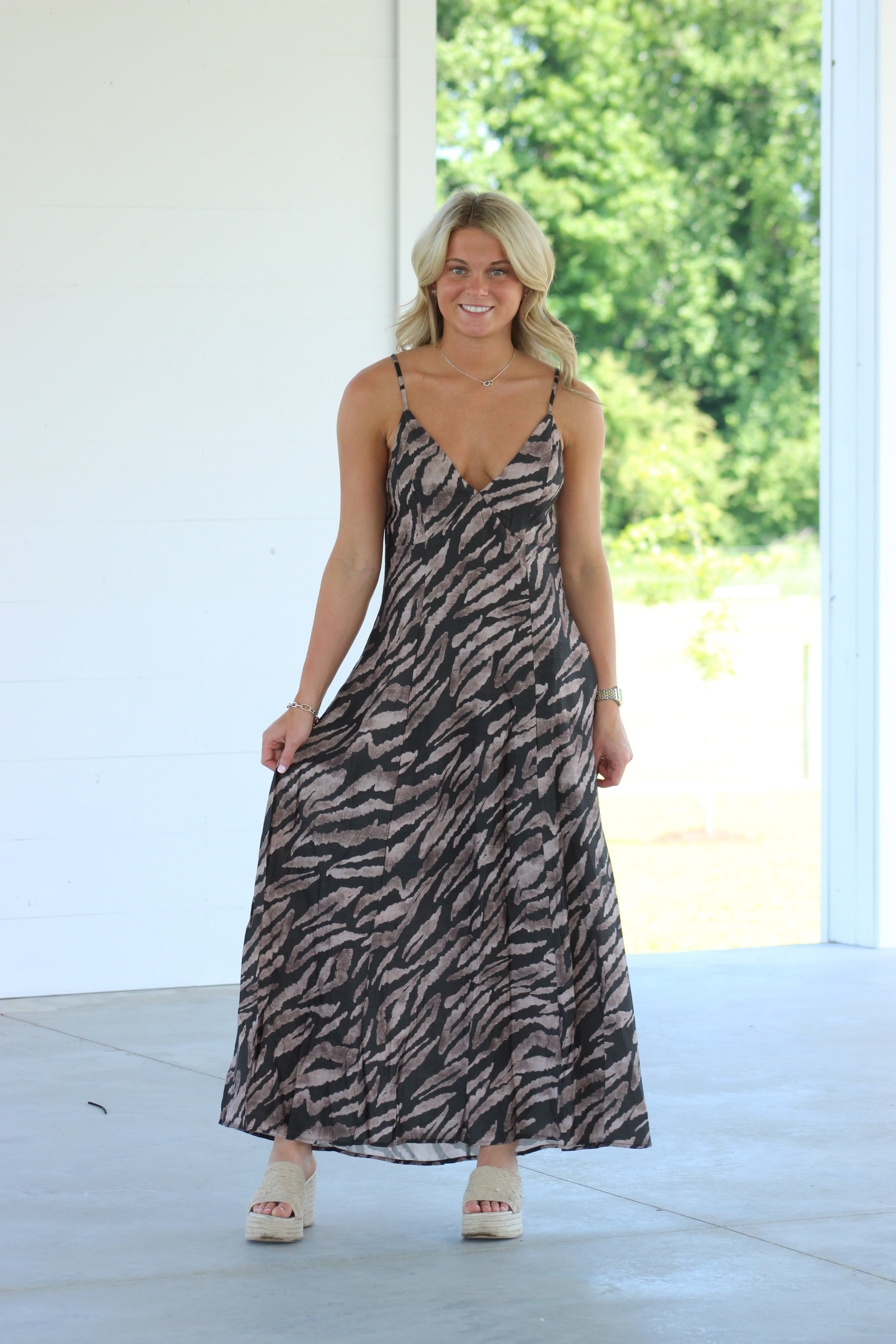 Wild And Free Maxi Dress - Charcoal