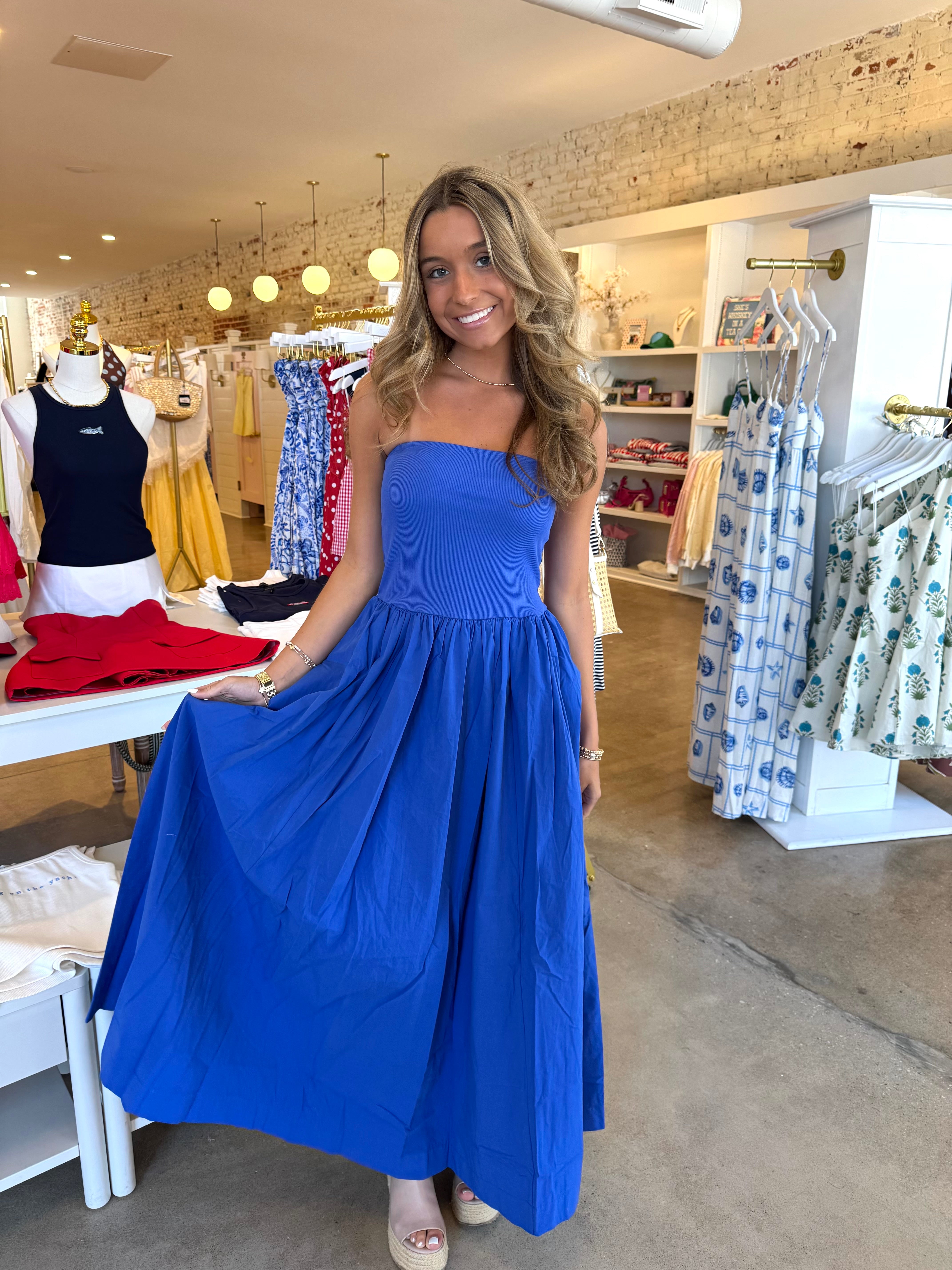 Macy Midi Dress - Cobalt Blue
