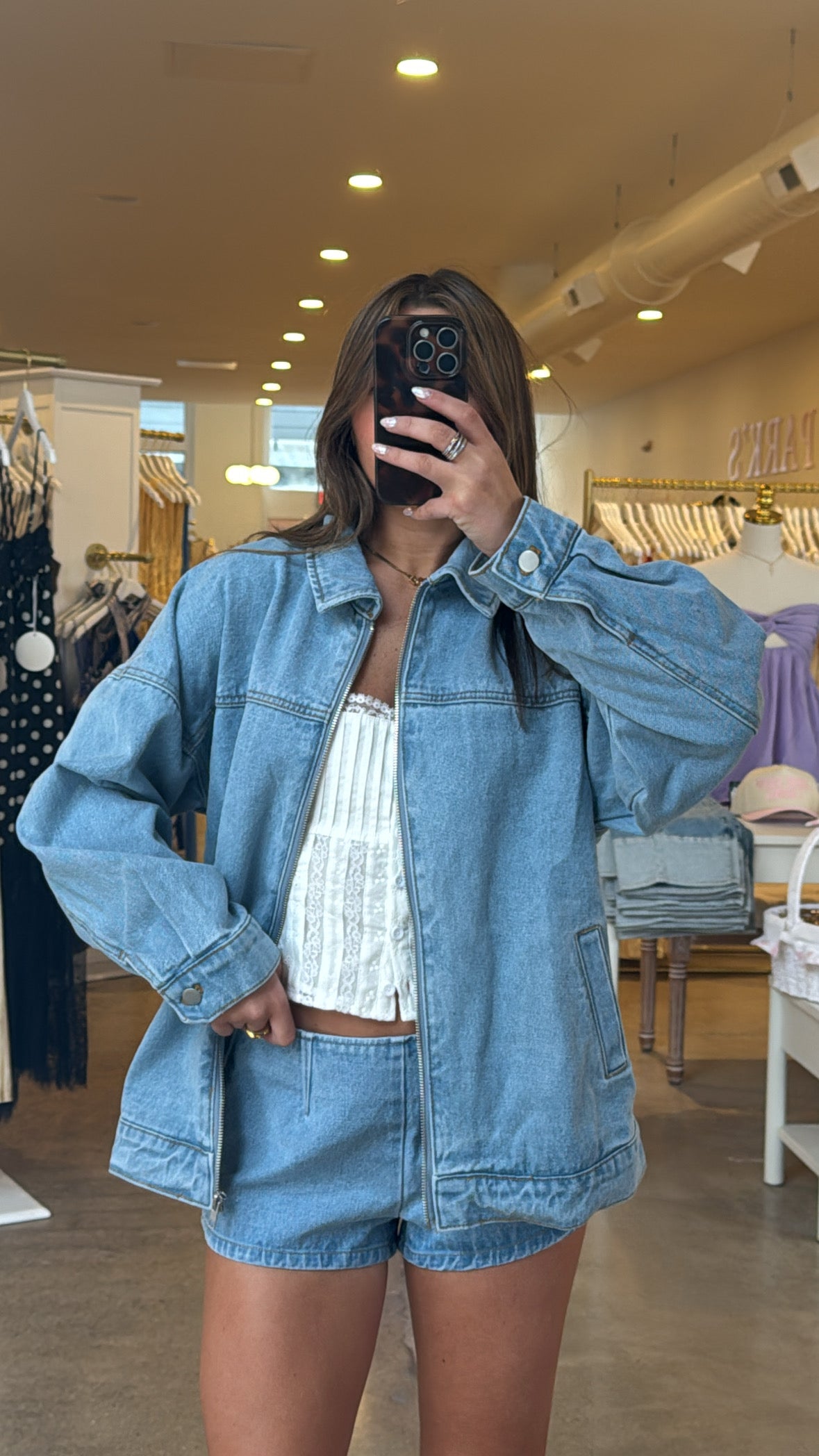 Texas Sun High Waisted Denim Shorts - Light Denim