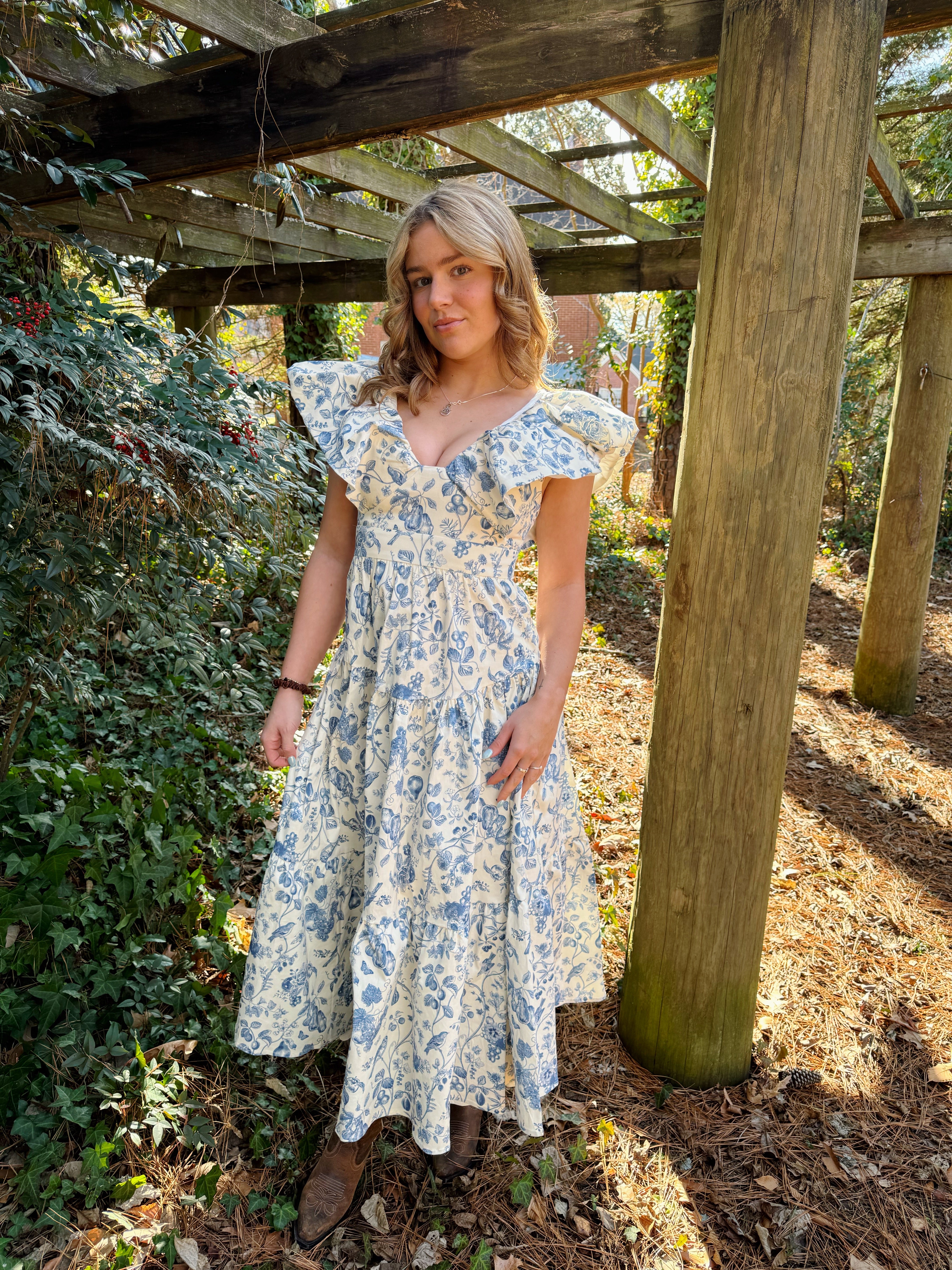 Amalfi Coast Maxi Dress - Blue