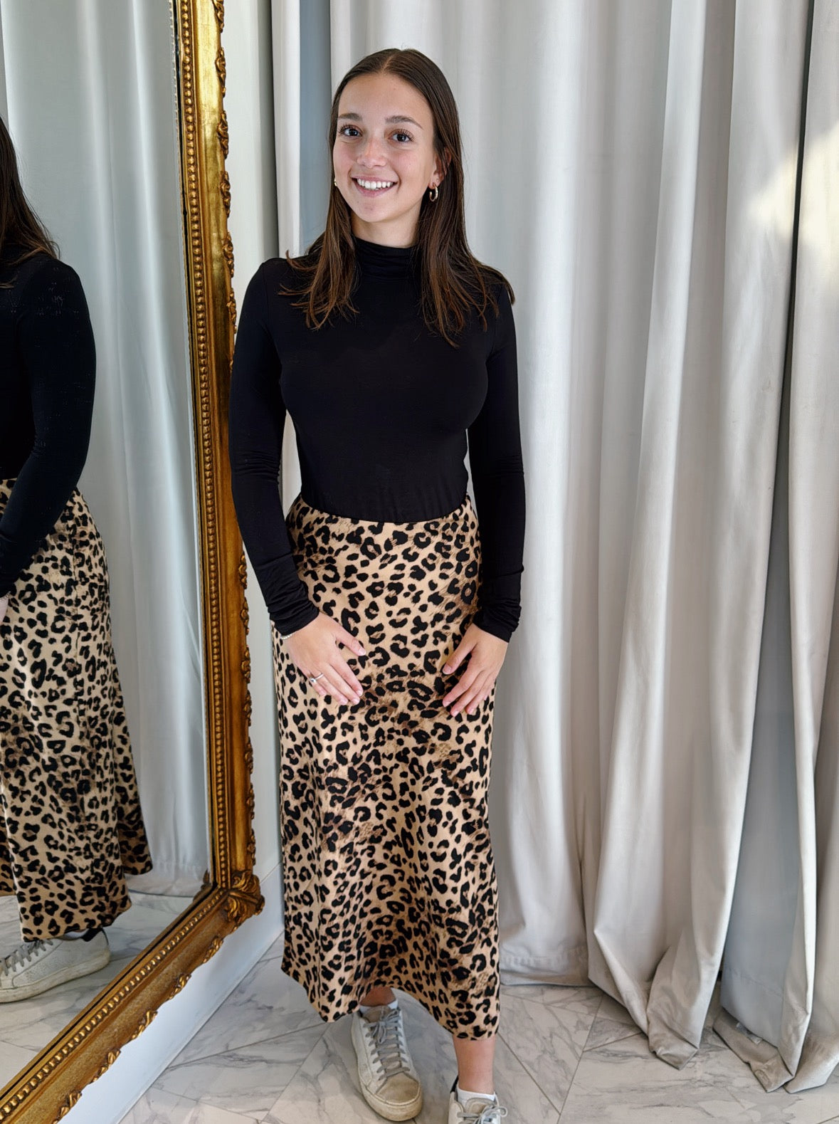 Alexa Midi Skirt - Leopard