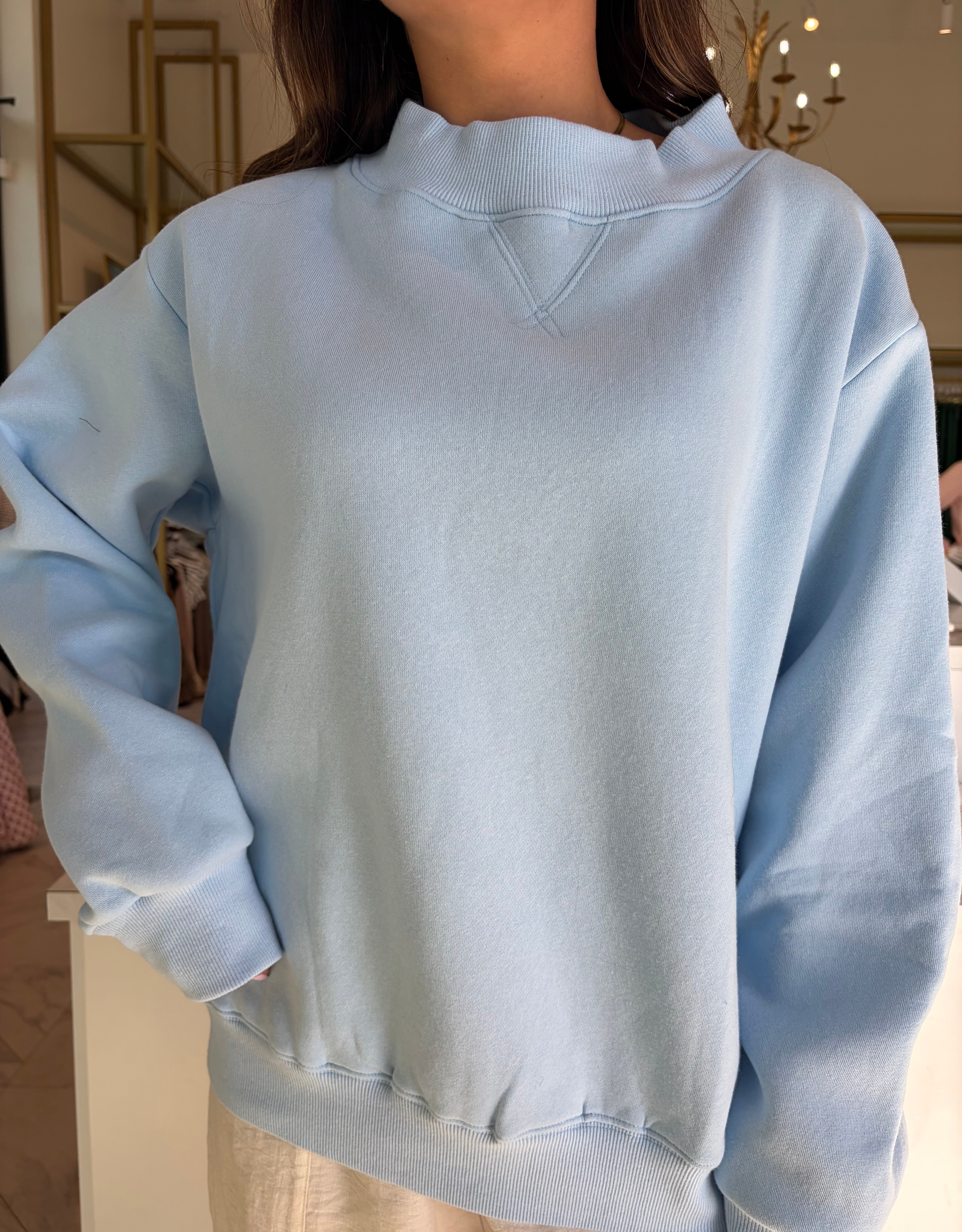 Parker Mockneck Sweatshirt - Carolina Blue