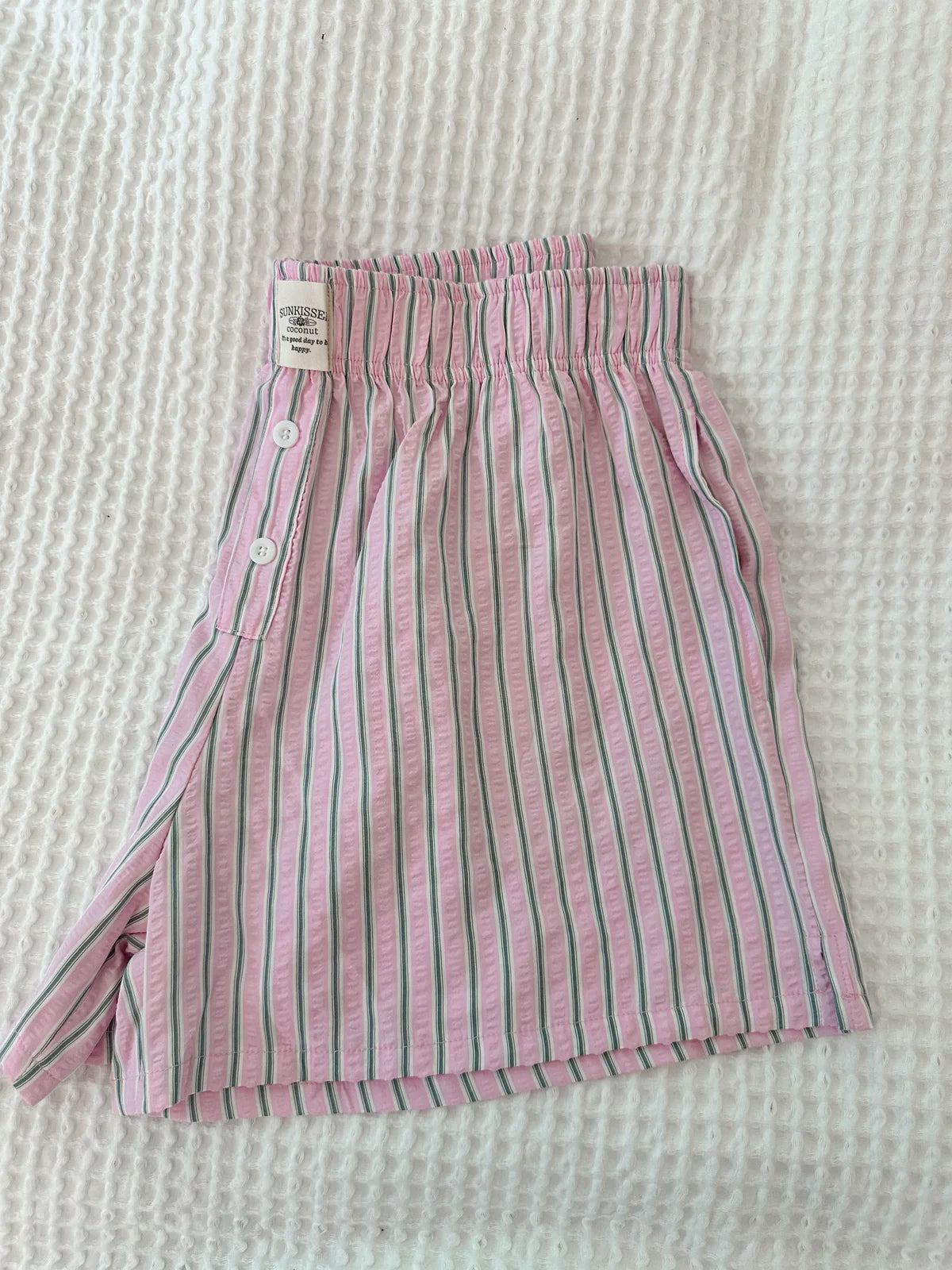 Everyday Boxer Shorts - Pink/ Green Halo Stripes