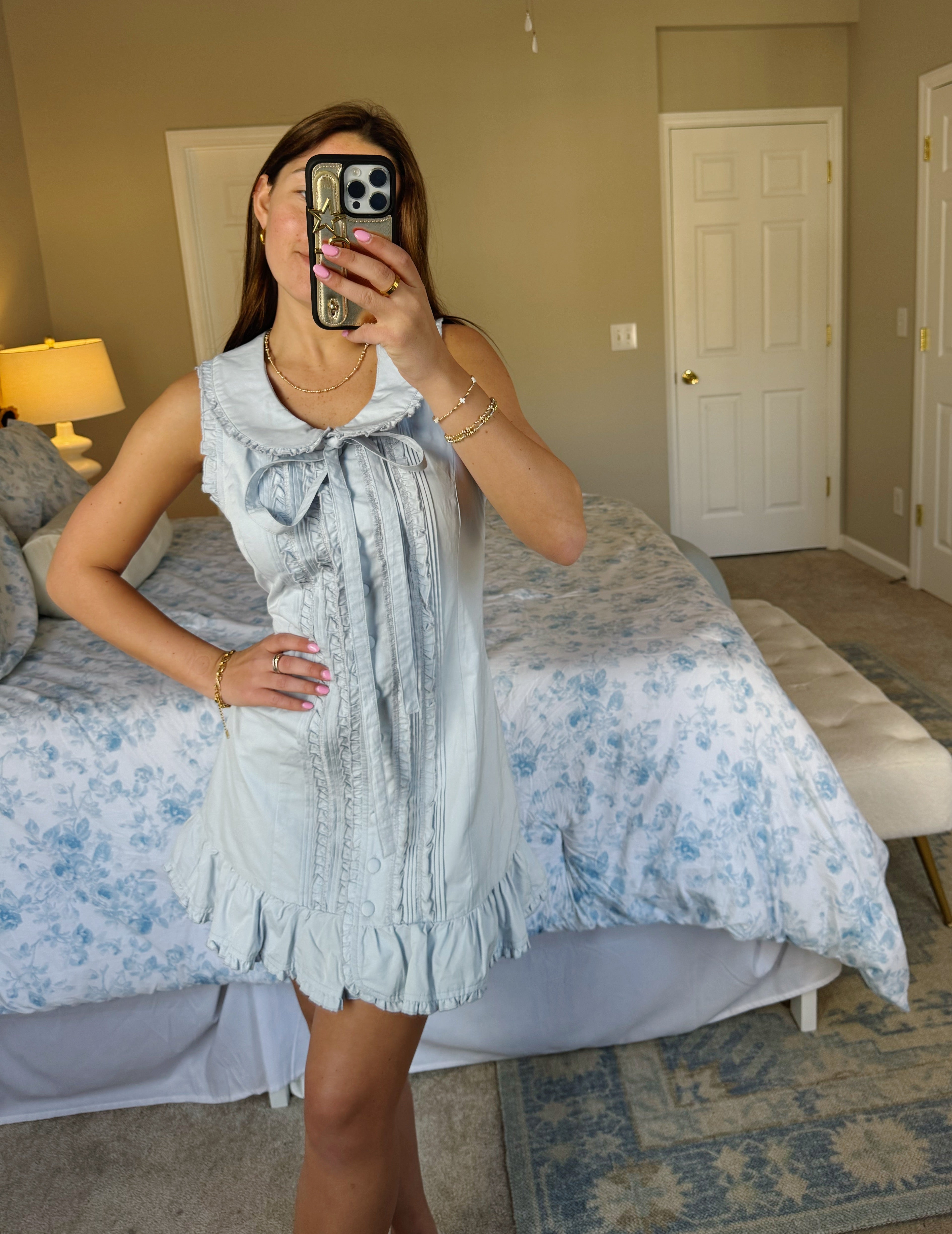 Mills Mini Dress - Light Blue