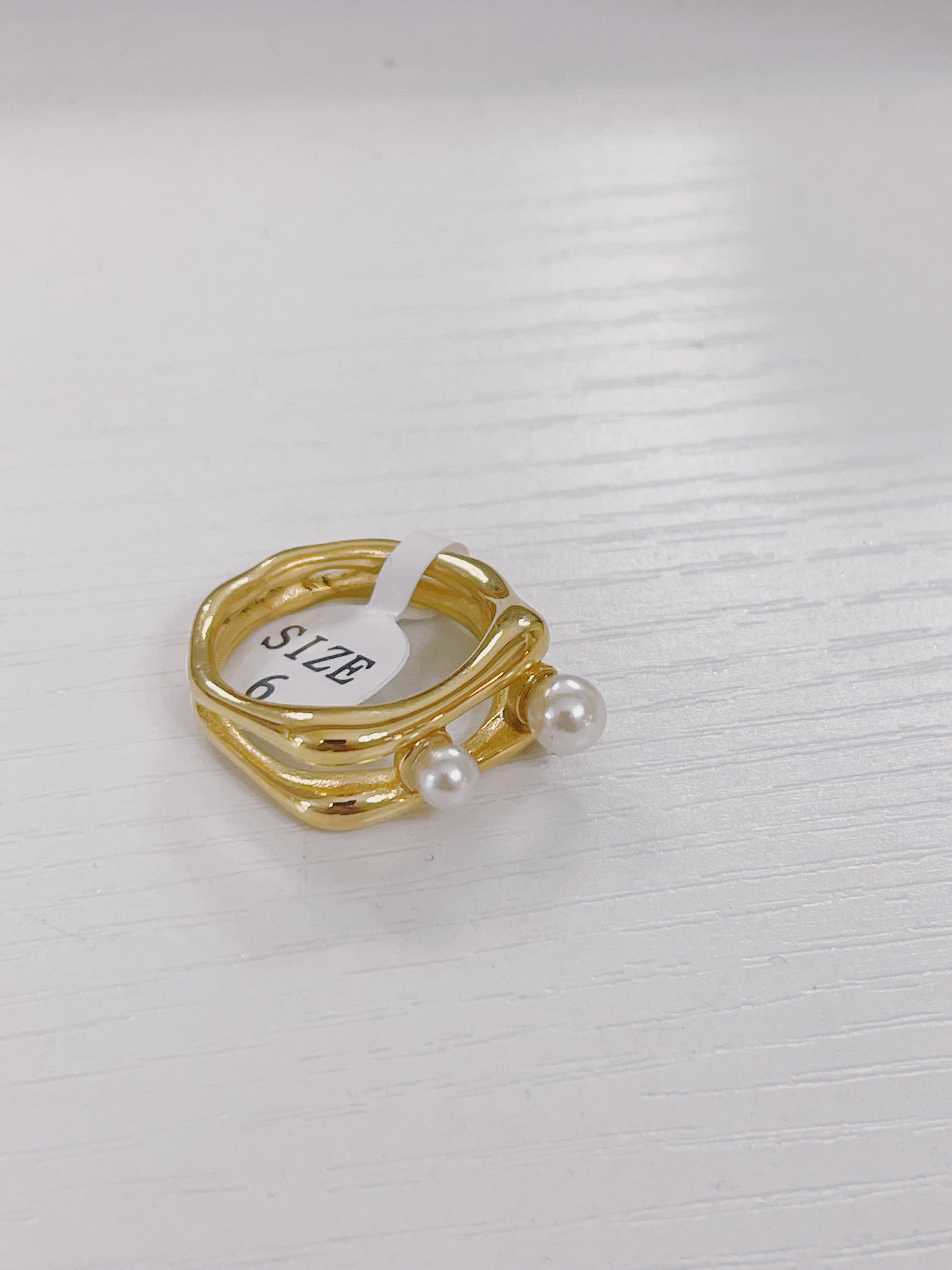 Double Pearl Ring - Gold