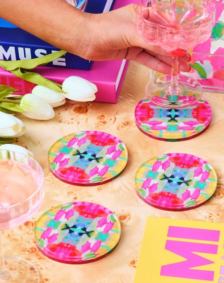 Pink Paradise Coasters | Laura Park (Set Of 2)