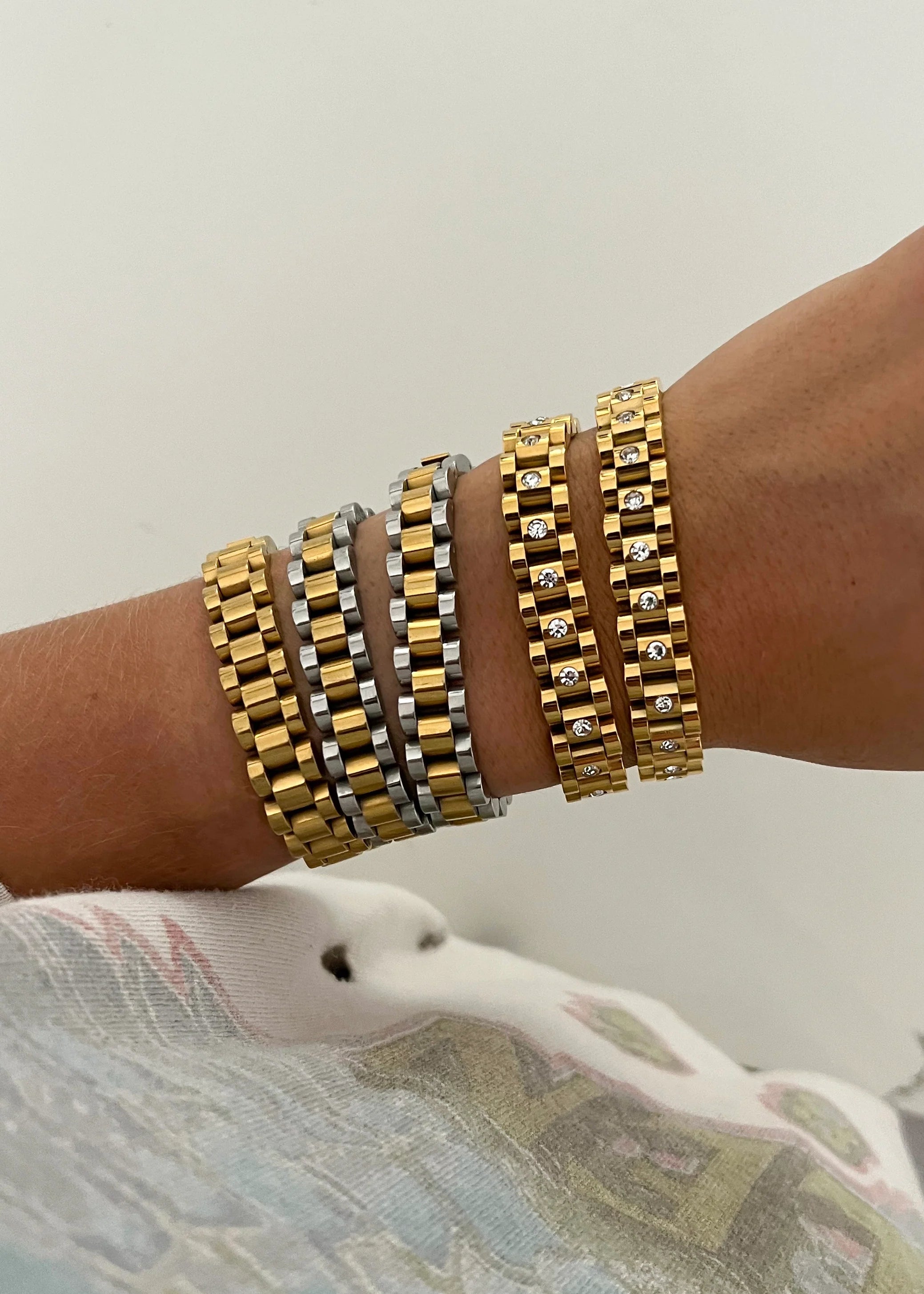 Diamond Rolly Bracelet - Gold - Water Resistant