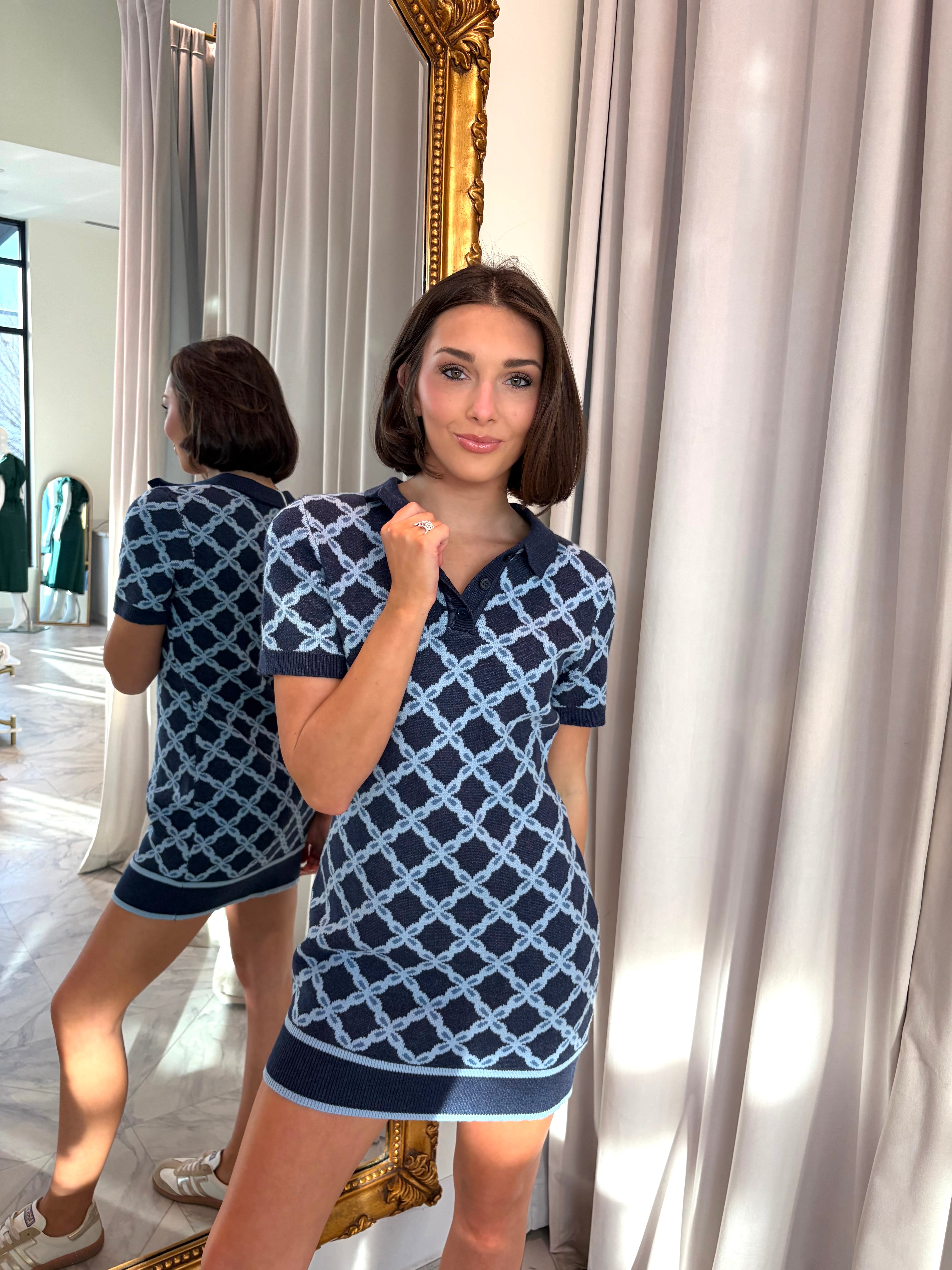 Joyce Sweater Dress - Blue Multi