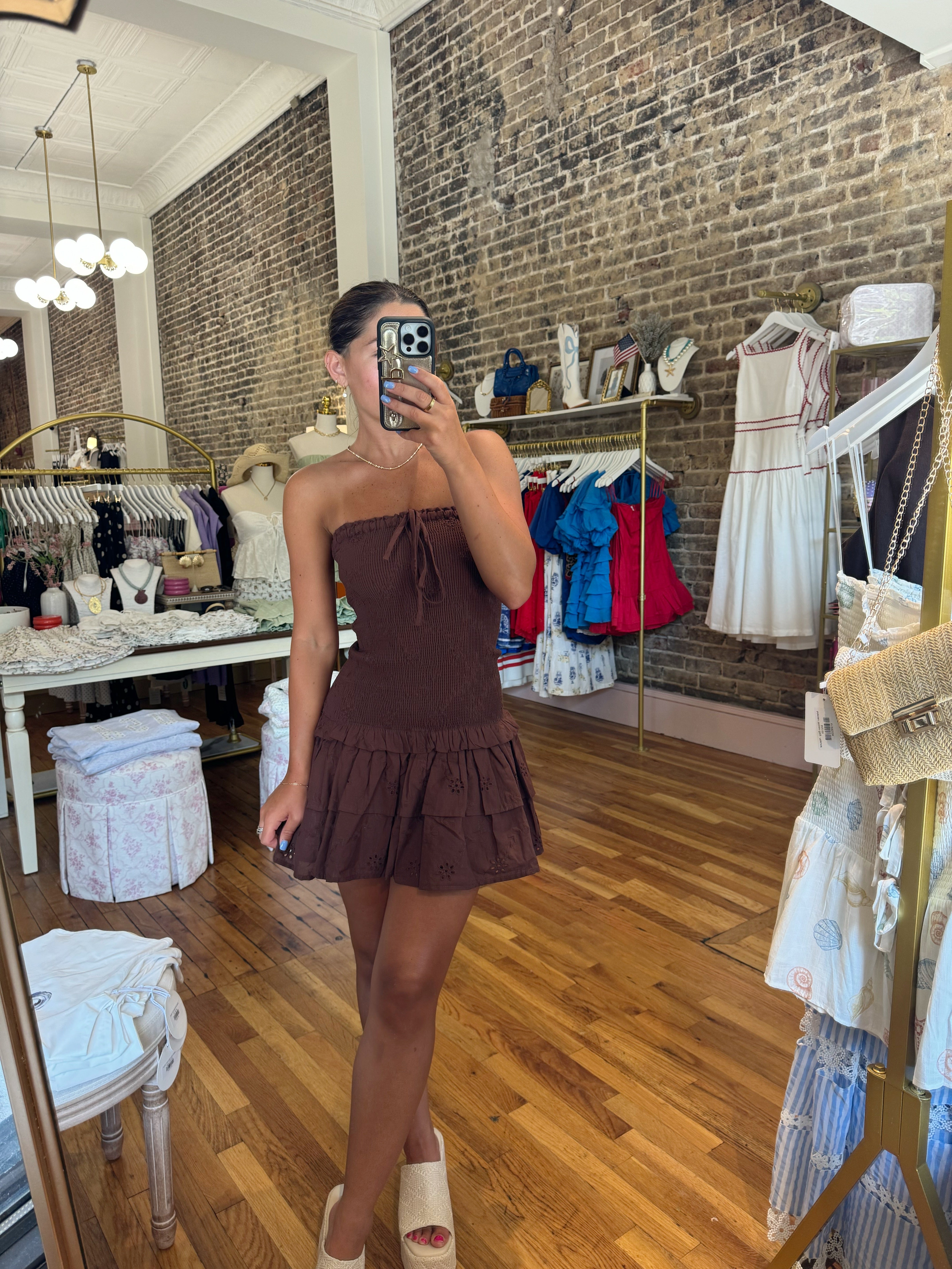 Emory Mini Dress - Brown