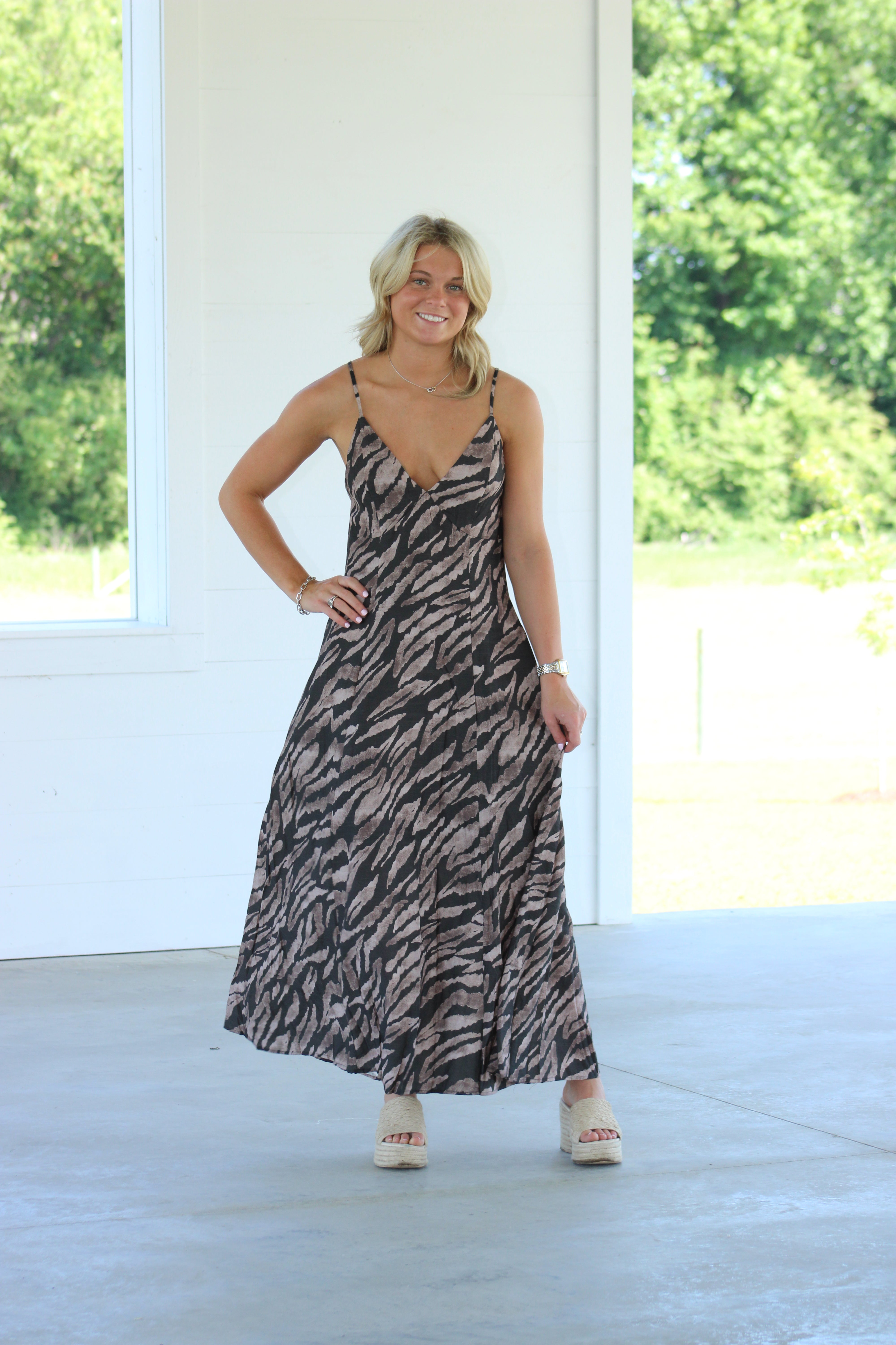 Wild And Free Maxi Dress - Charcoal