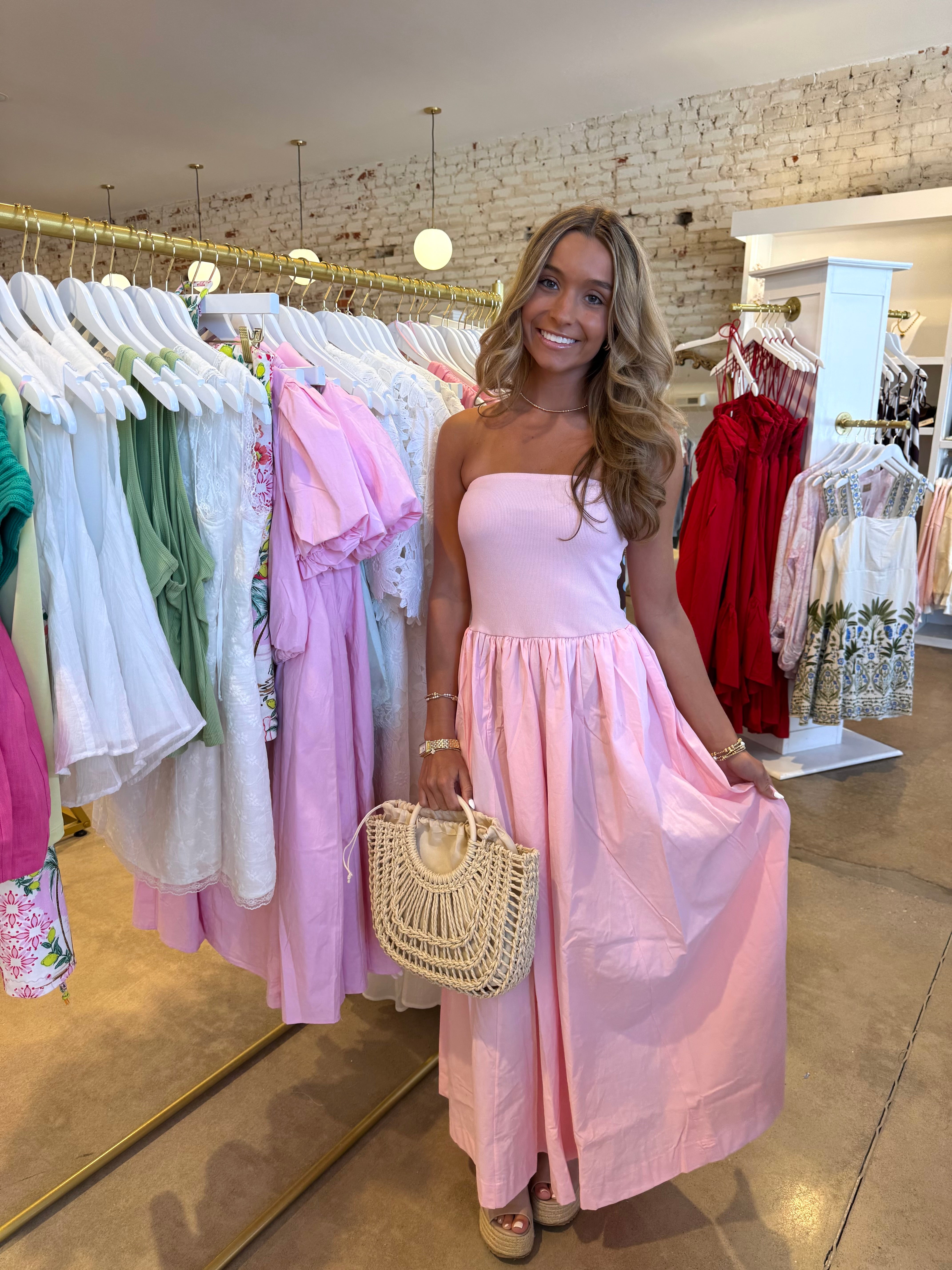 Macy Midi Dress - Soft Pink