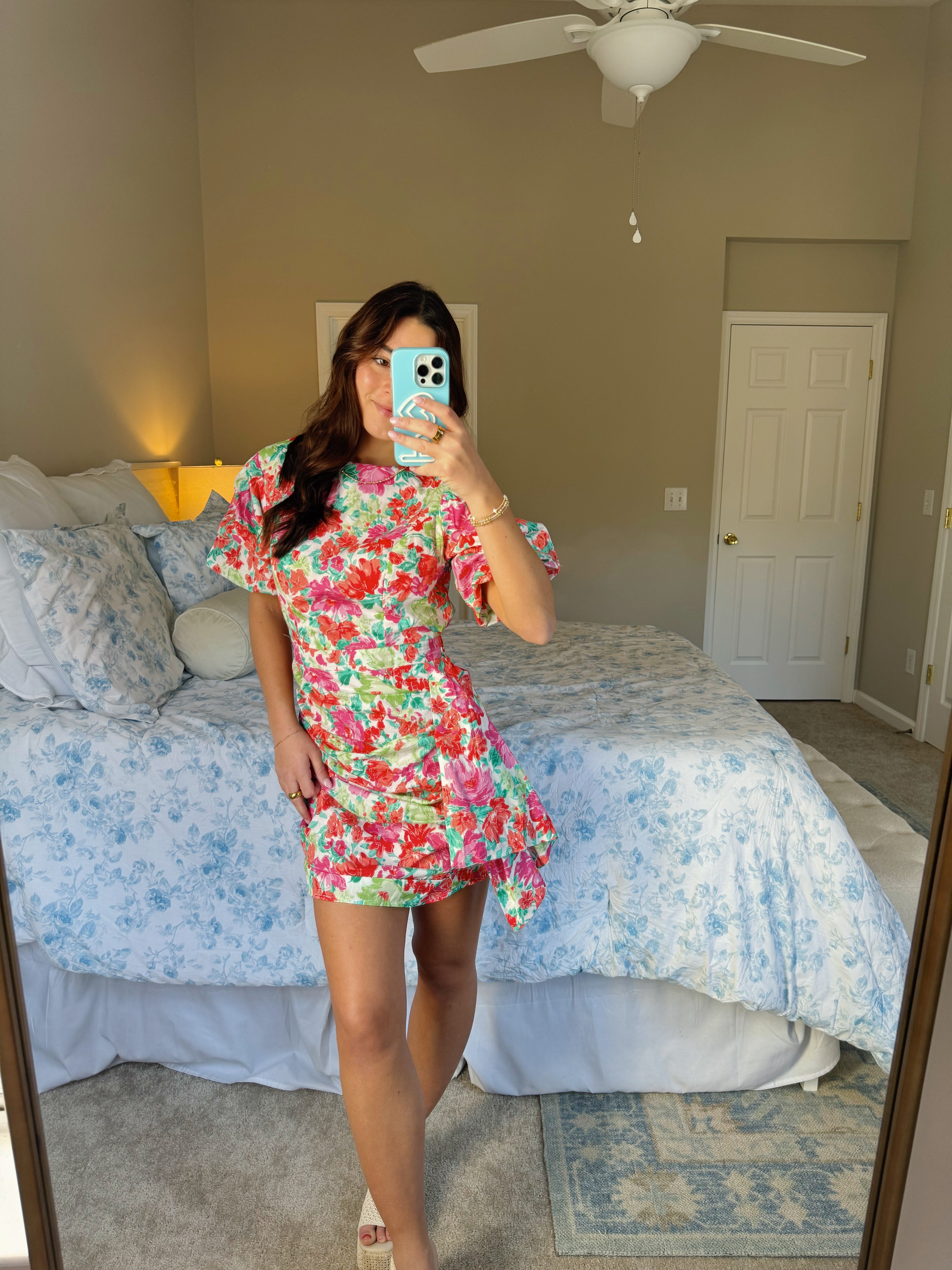 Olivia Mini Dress - Pink Floral