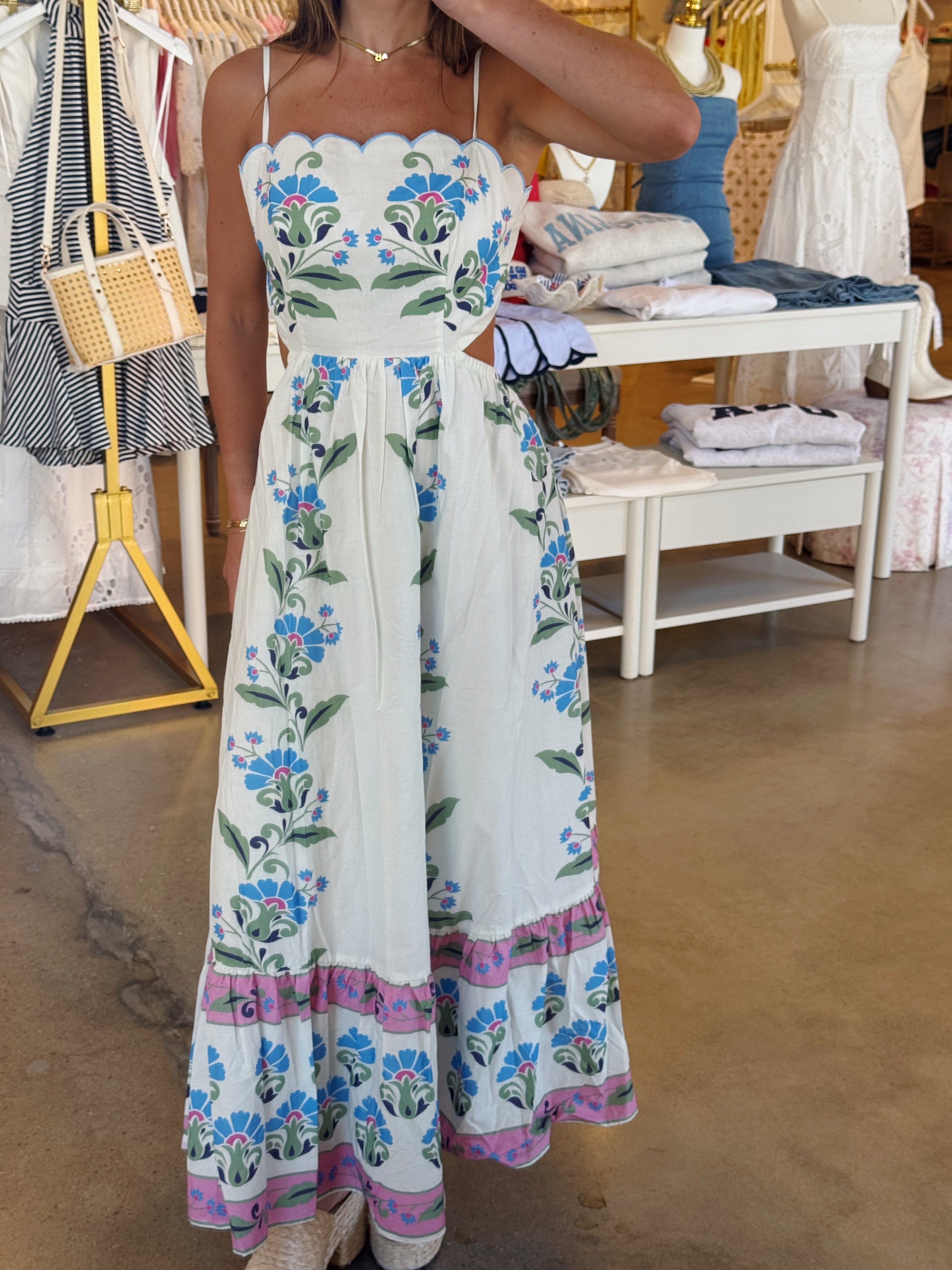 Charlotte Maxi Dress - White Floral