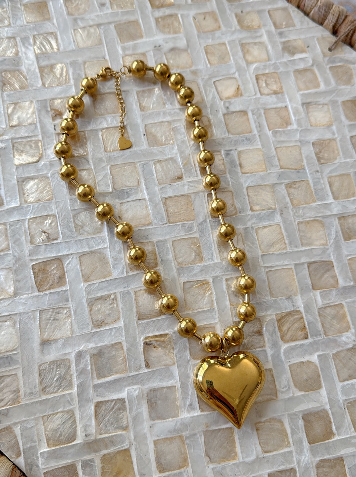 Jane Heart Necklace - Gold - Water Resistant