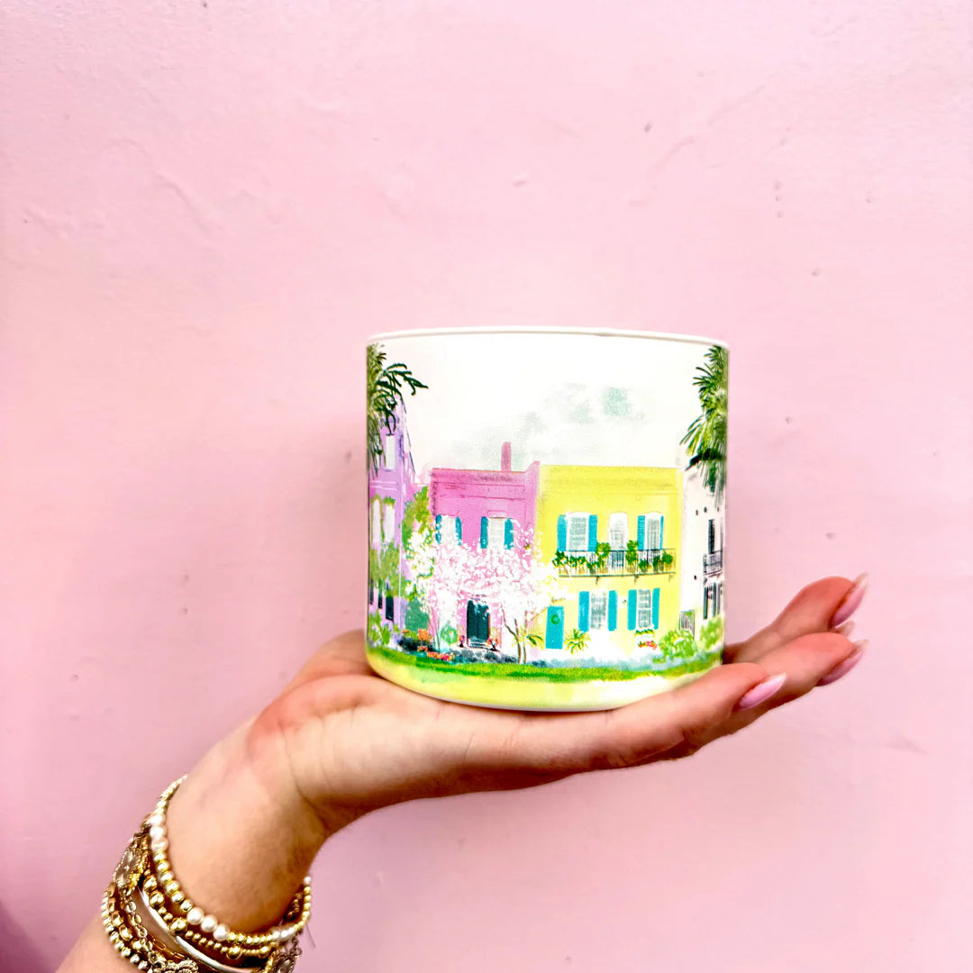 Rainbow Row Candle