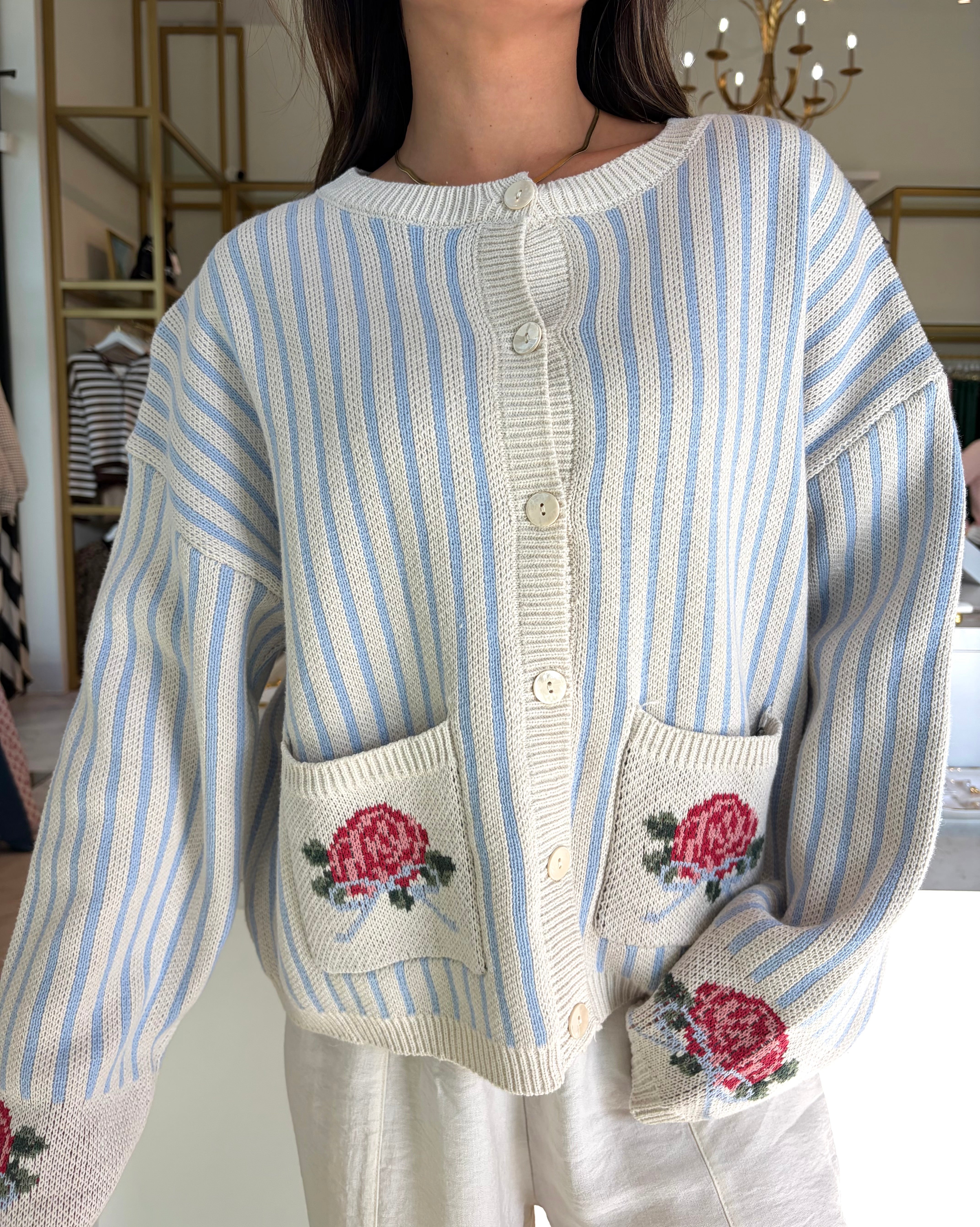 Cousins Beach Sweater Cardigan - Blue