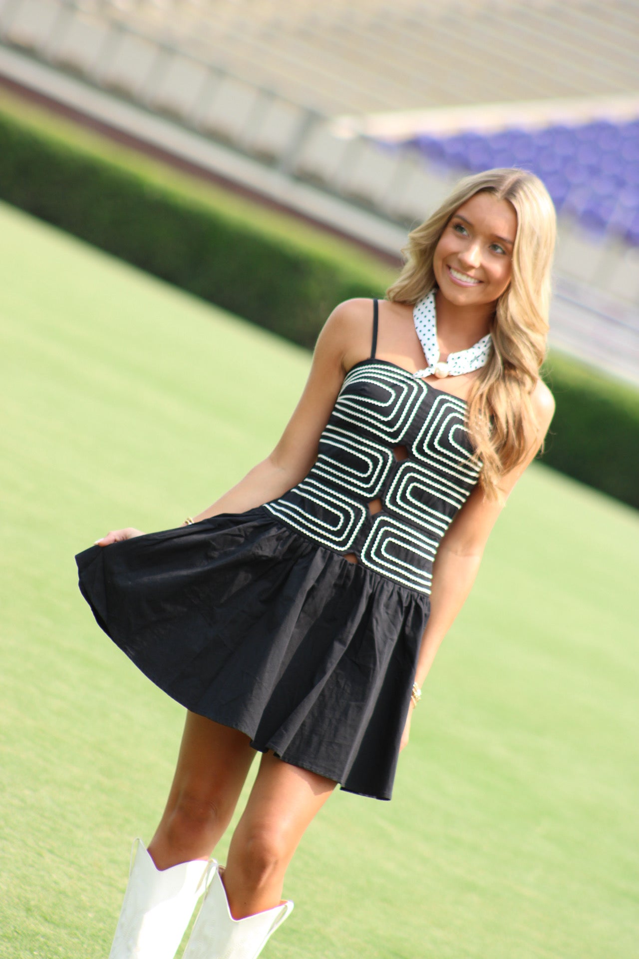 She's Got It All Embroidered Mini Dress - Black