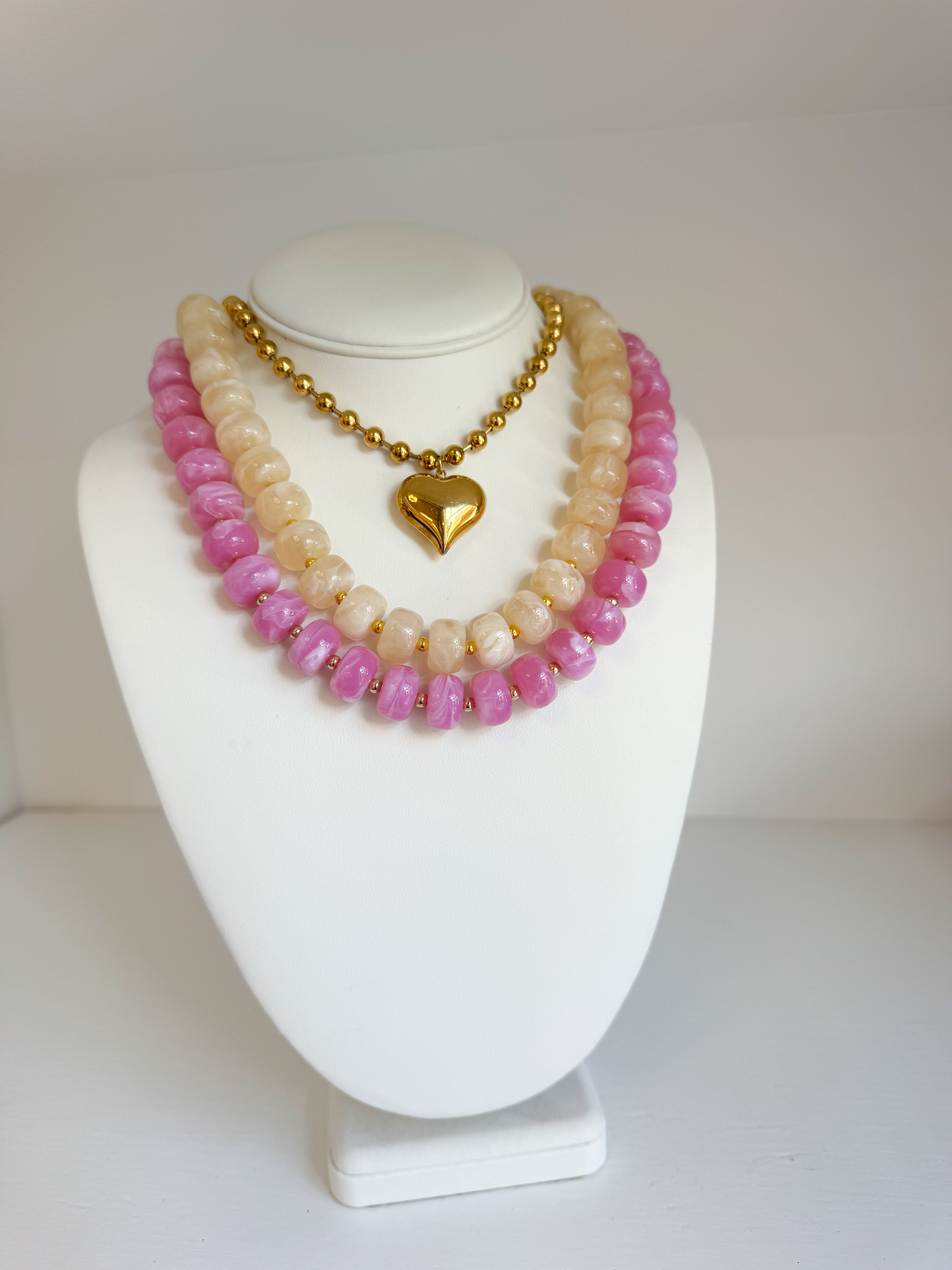 Mini Jane Heart Necklace - Gold - Water Resistant