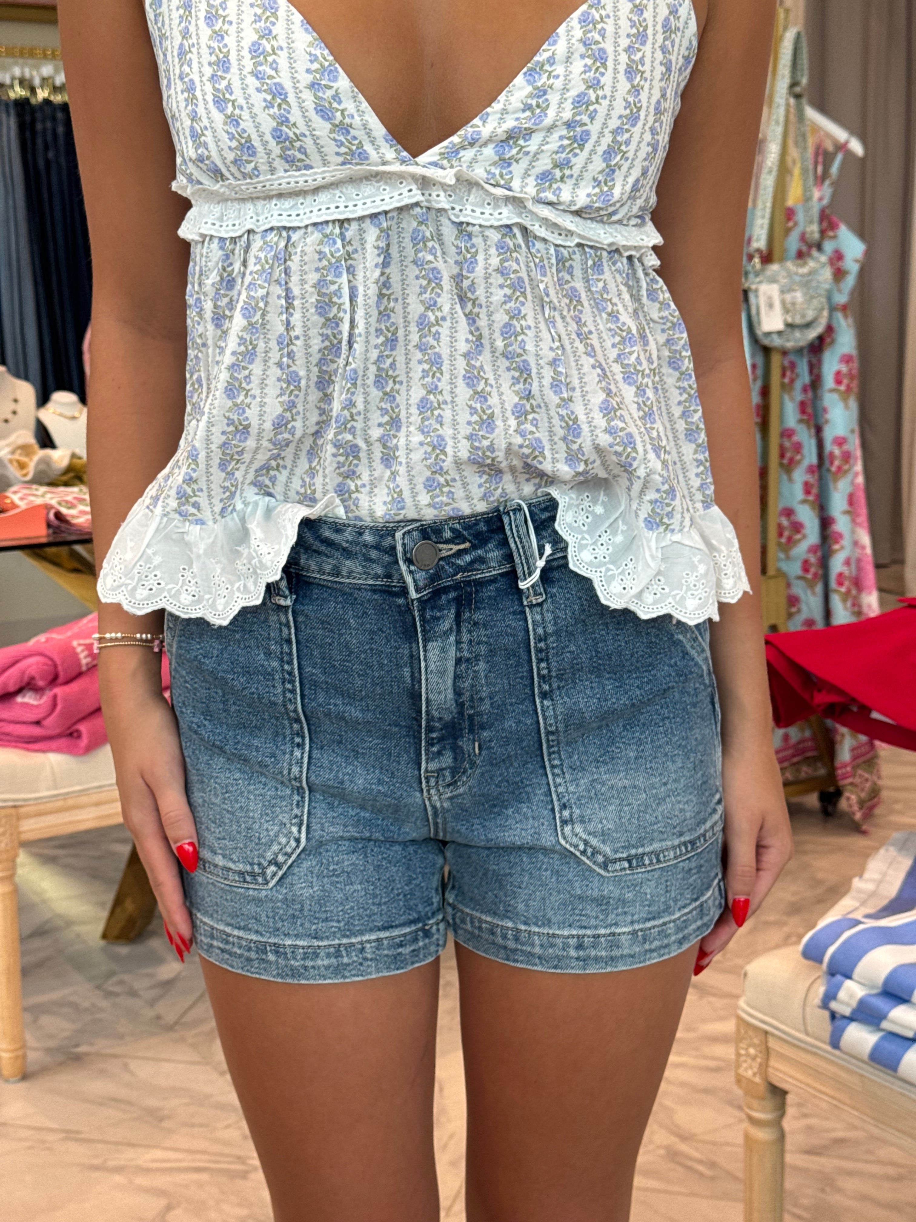 Sandy Denim Shorts - Medium Wash