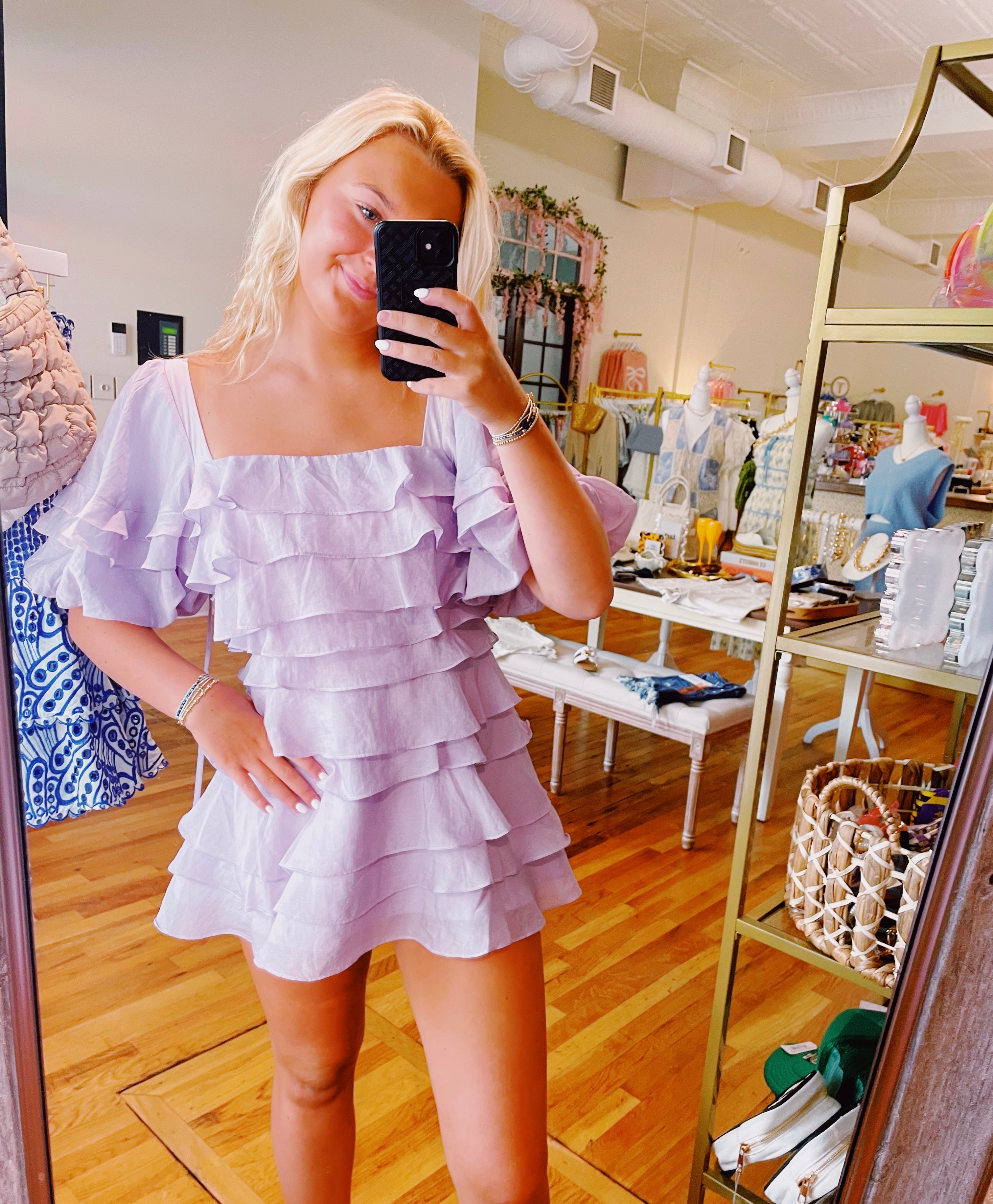 Ana Ruffle Mini Dress - Lilac