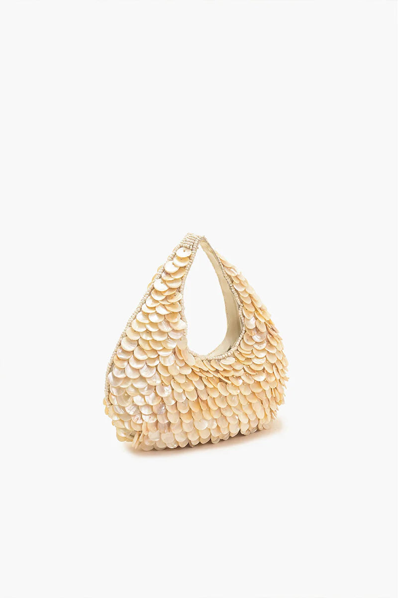 Rainbow Shell Beaded Round Hand Held Bag - America & Beyond