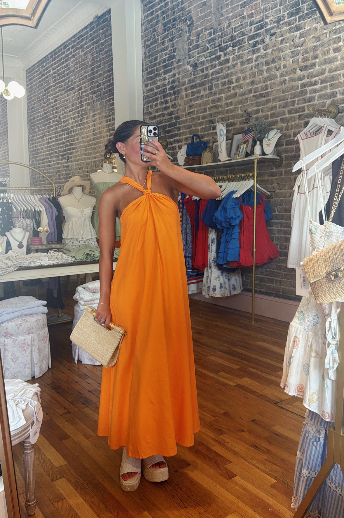 Maya Midi Dress - Orange