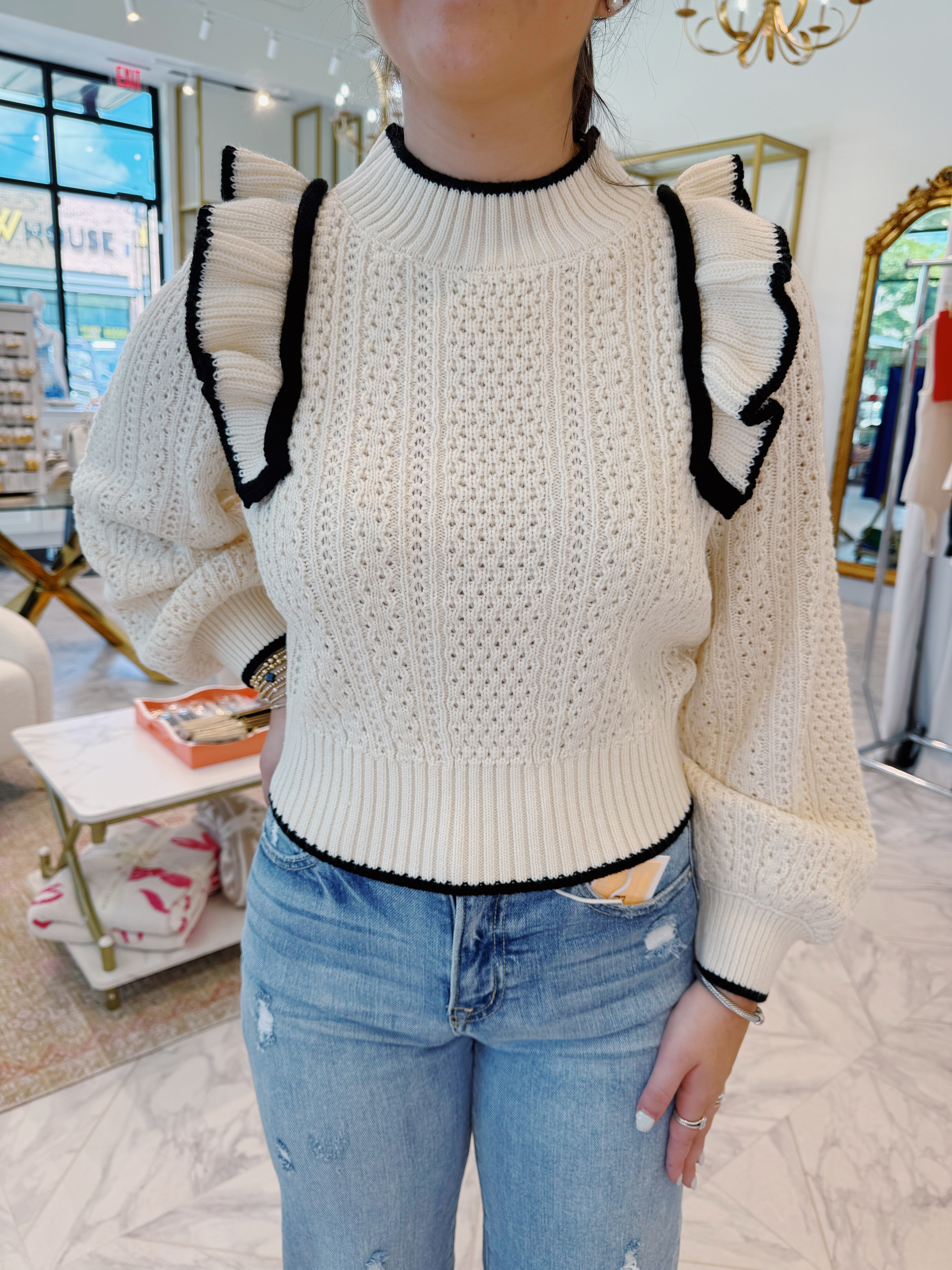 Mariana Sweater - Cream / Black