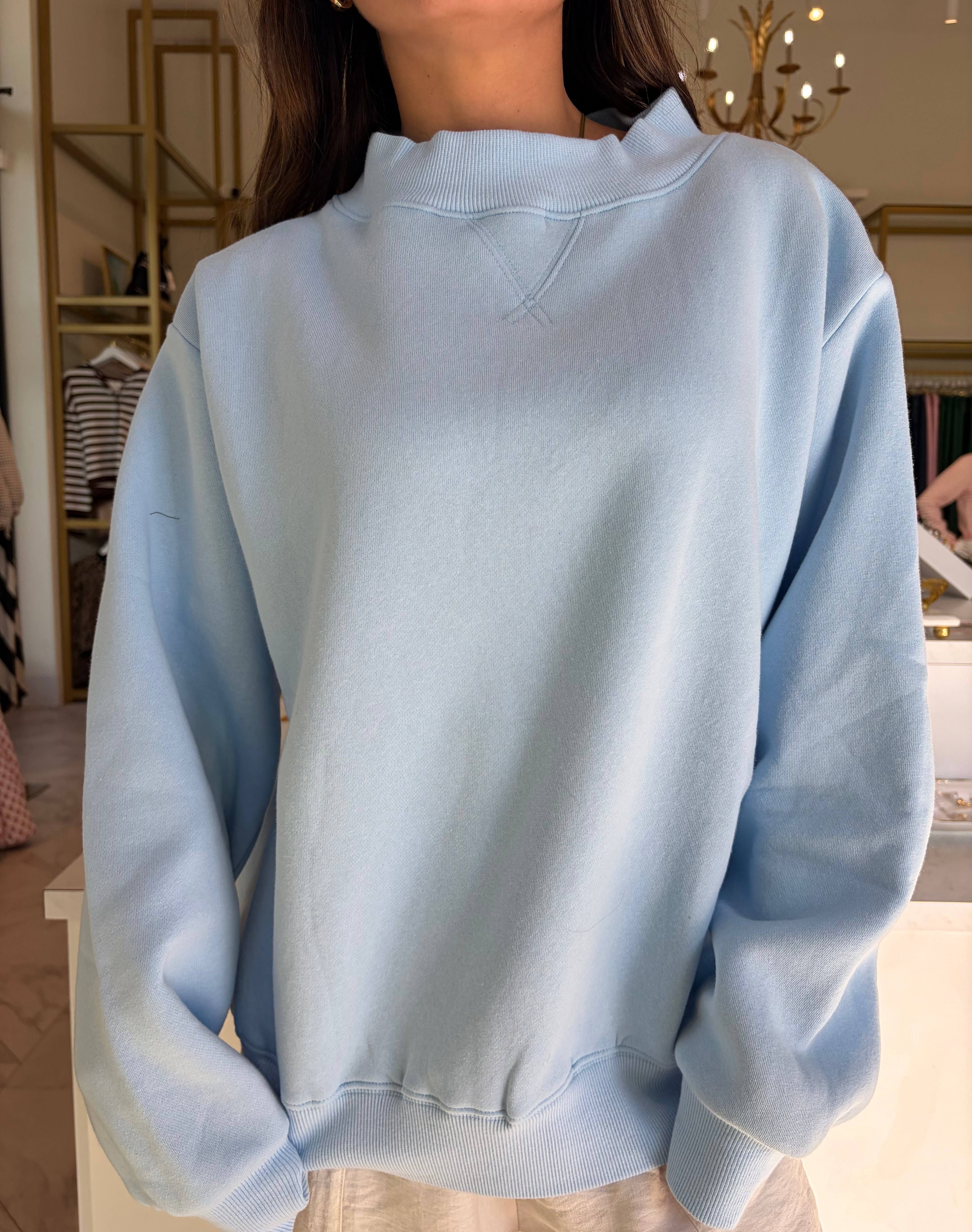 Parker Mockneck Sweatshirt - Carolina Blue