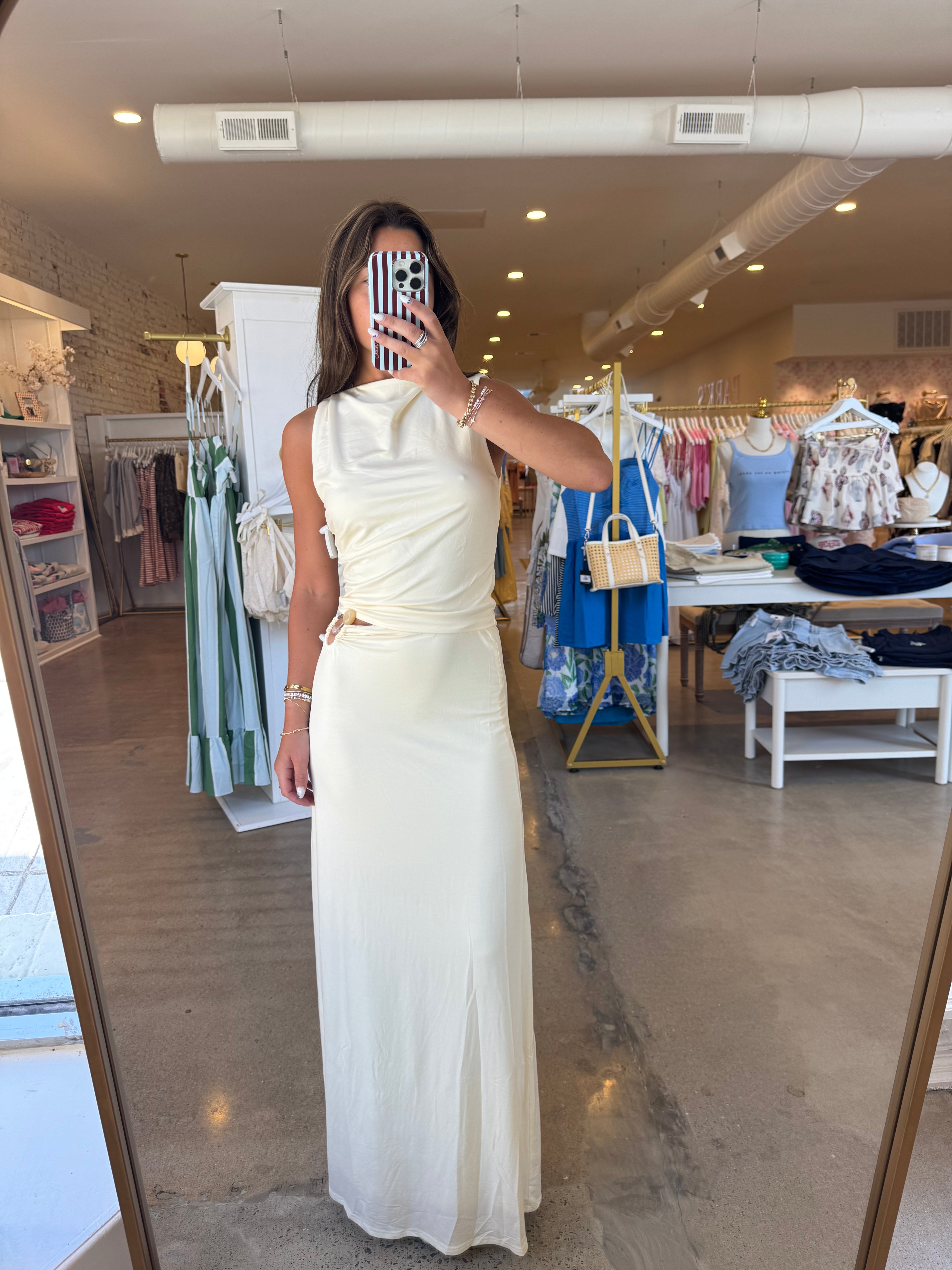 Celest Top & Maxi Skirt Set - Butter Cream