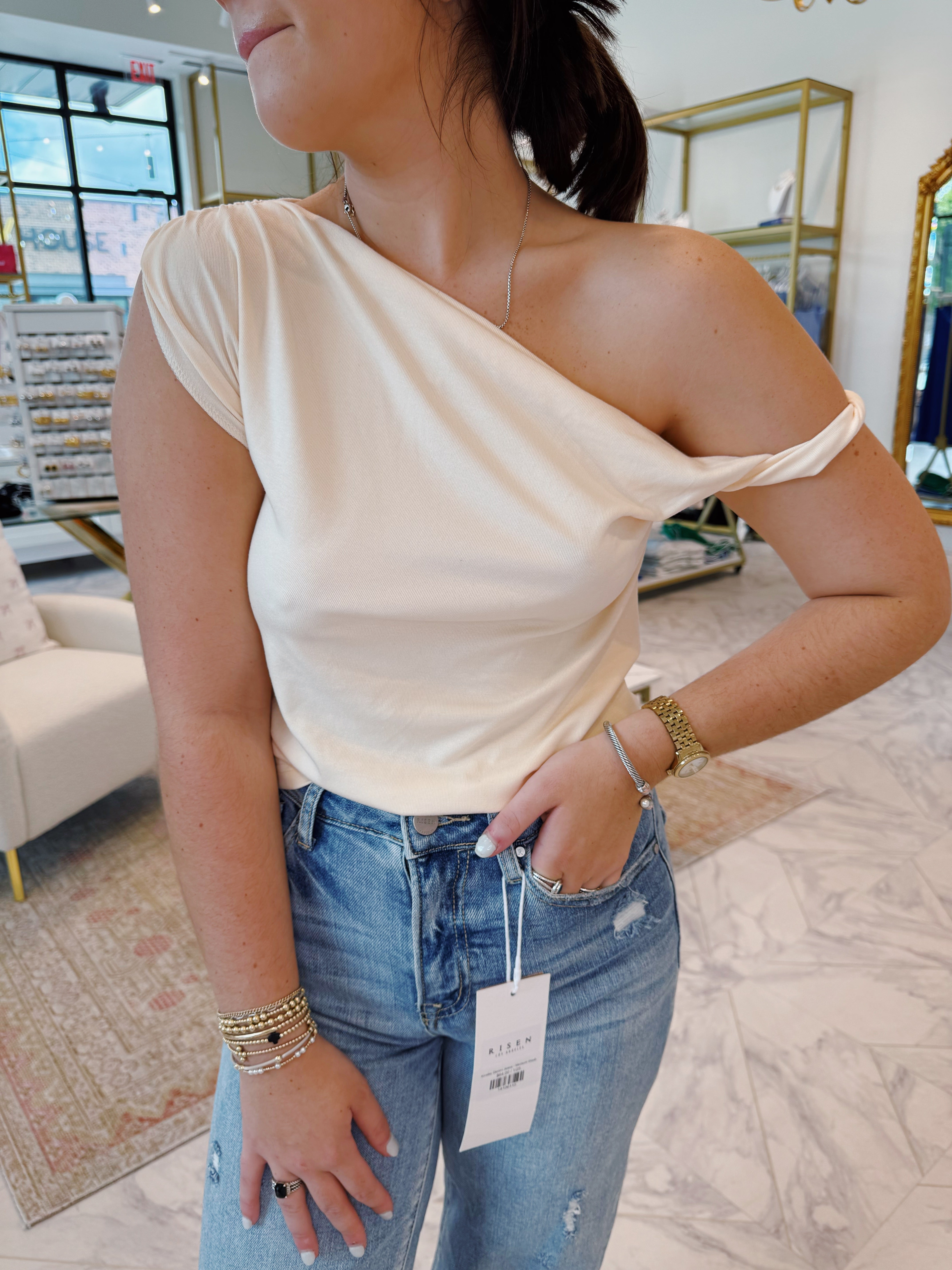 Bimini Asymmetrical Top - Cream