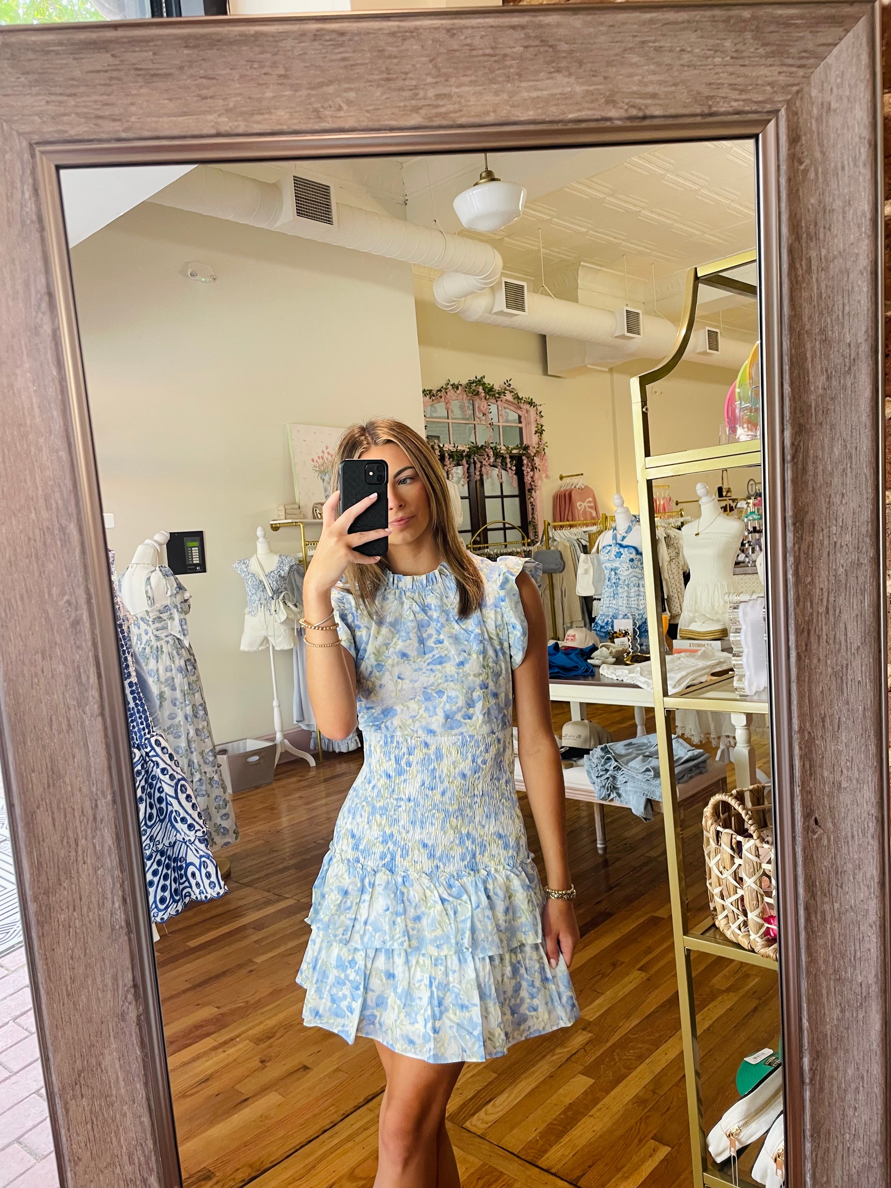 Shelby Dress - Blue Floral