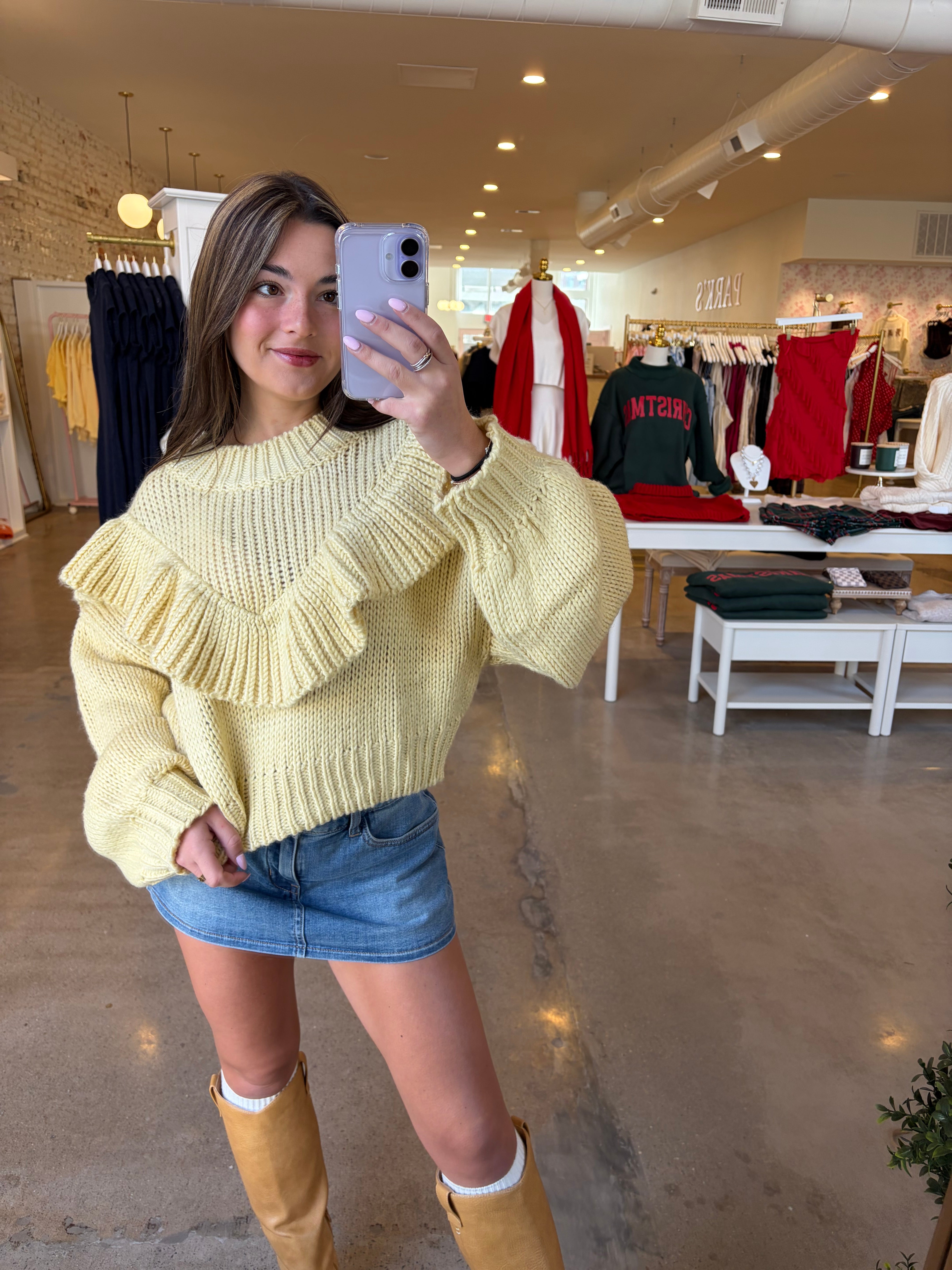 Postcard Love Sweater - Light Yellow