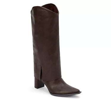 Walker Tall Foldover Boots - Coffee
