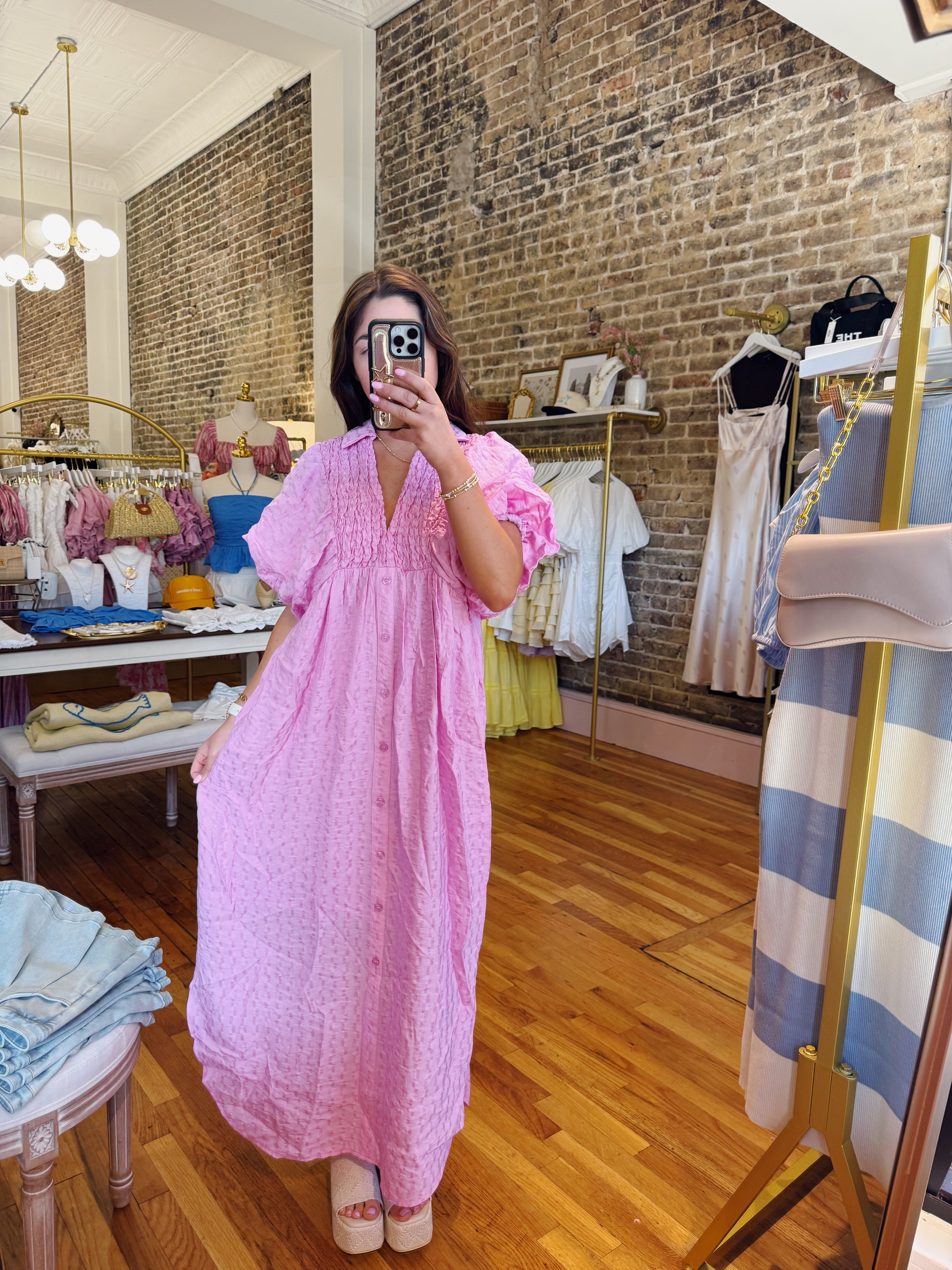 Places To Be Midi Dress - Pink