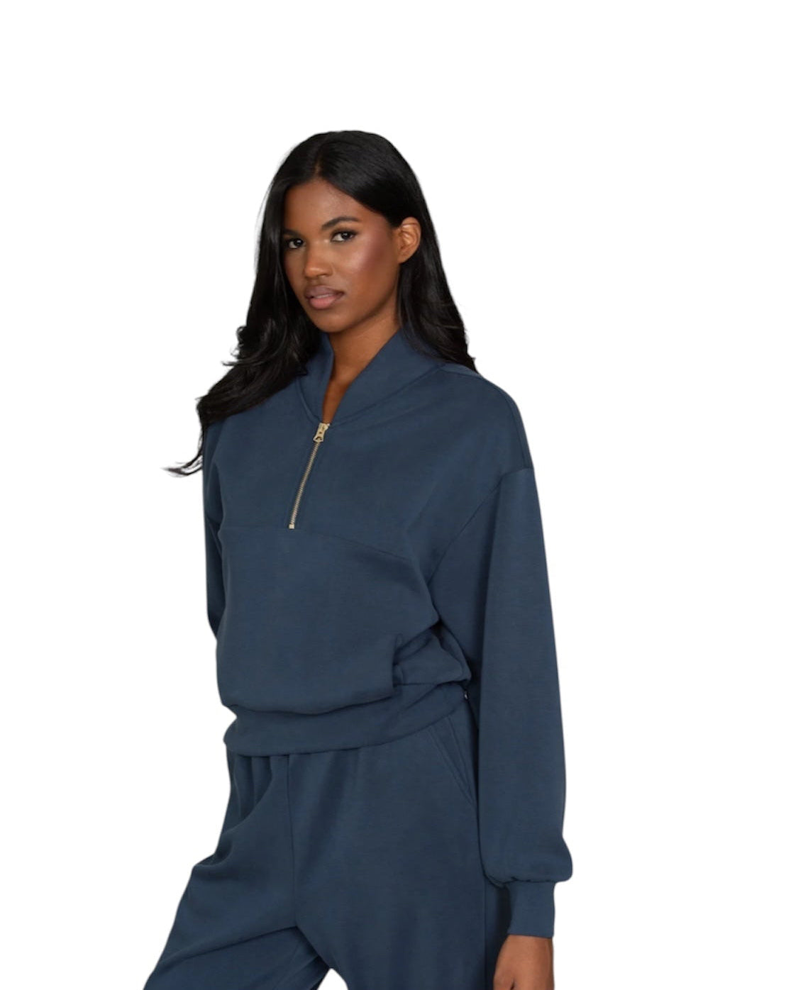 Gold Hinge LuxeSoft Lounge Quarter Zip - Navy
