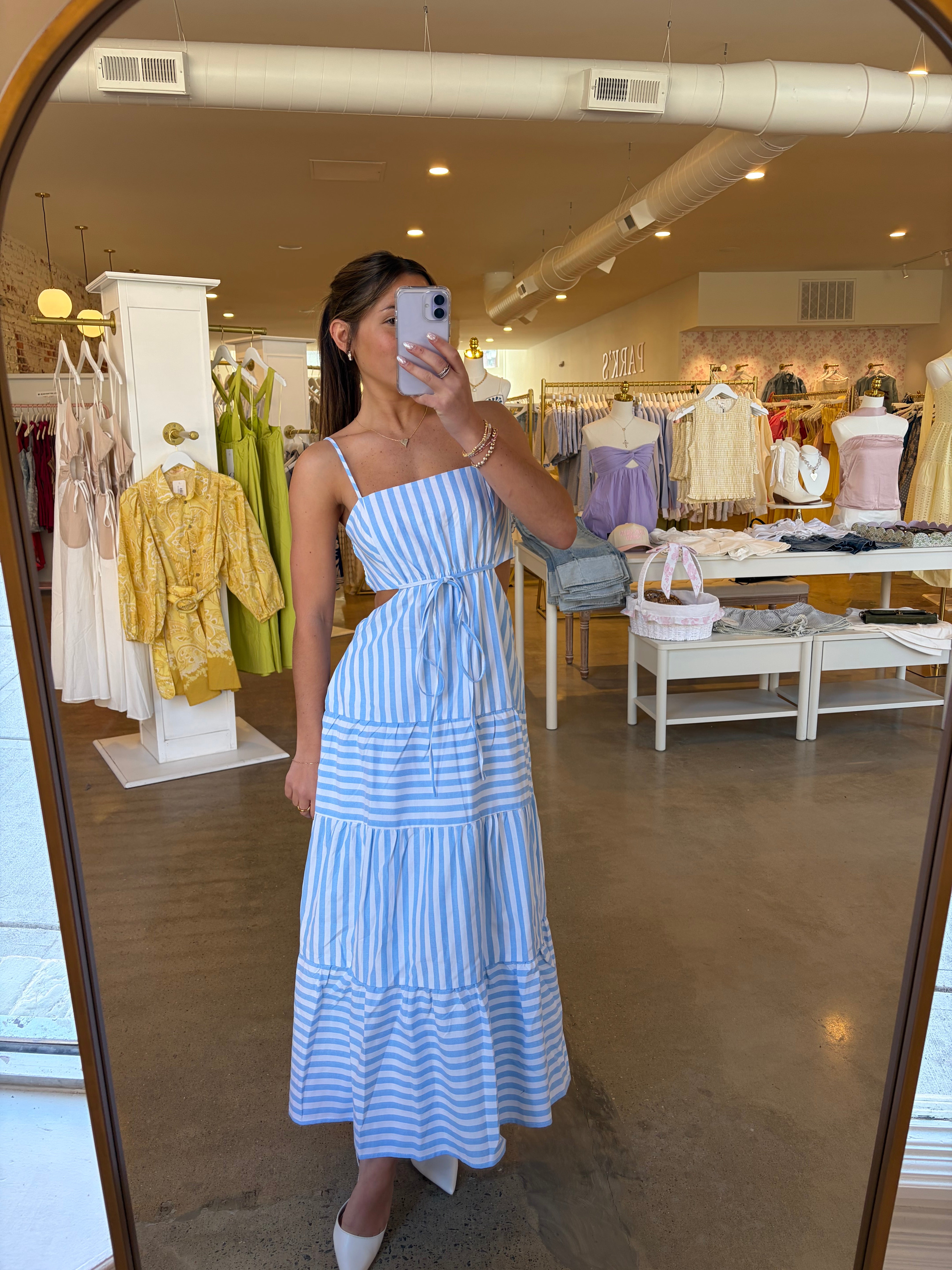 Ocean Drive Midi Cut Out Dress - Blue