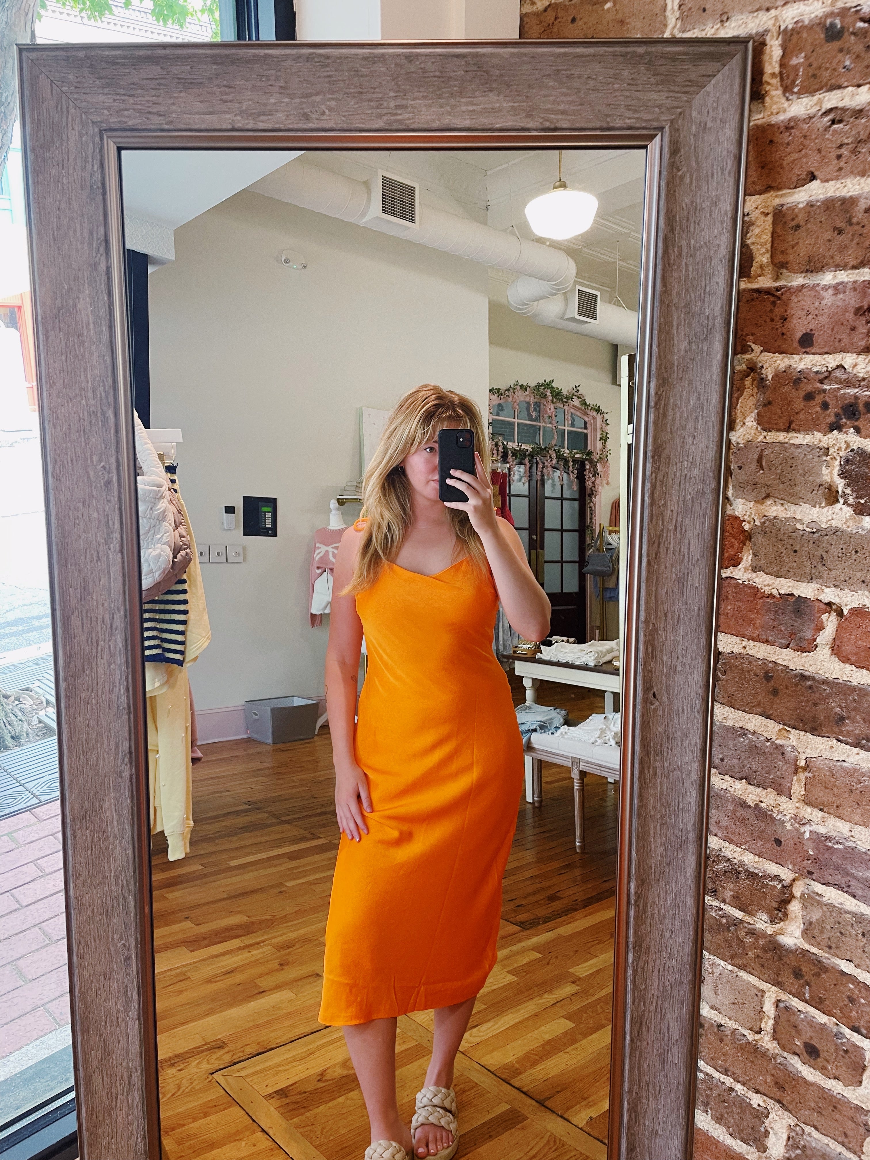 Right Direction Midi Dress - Orange