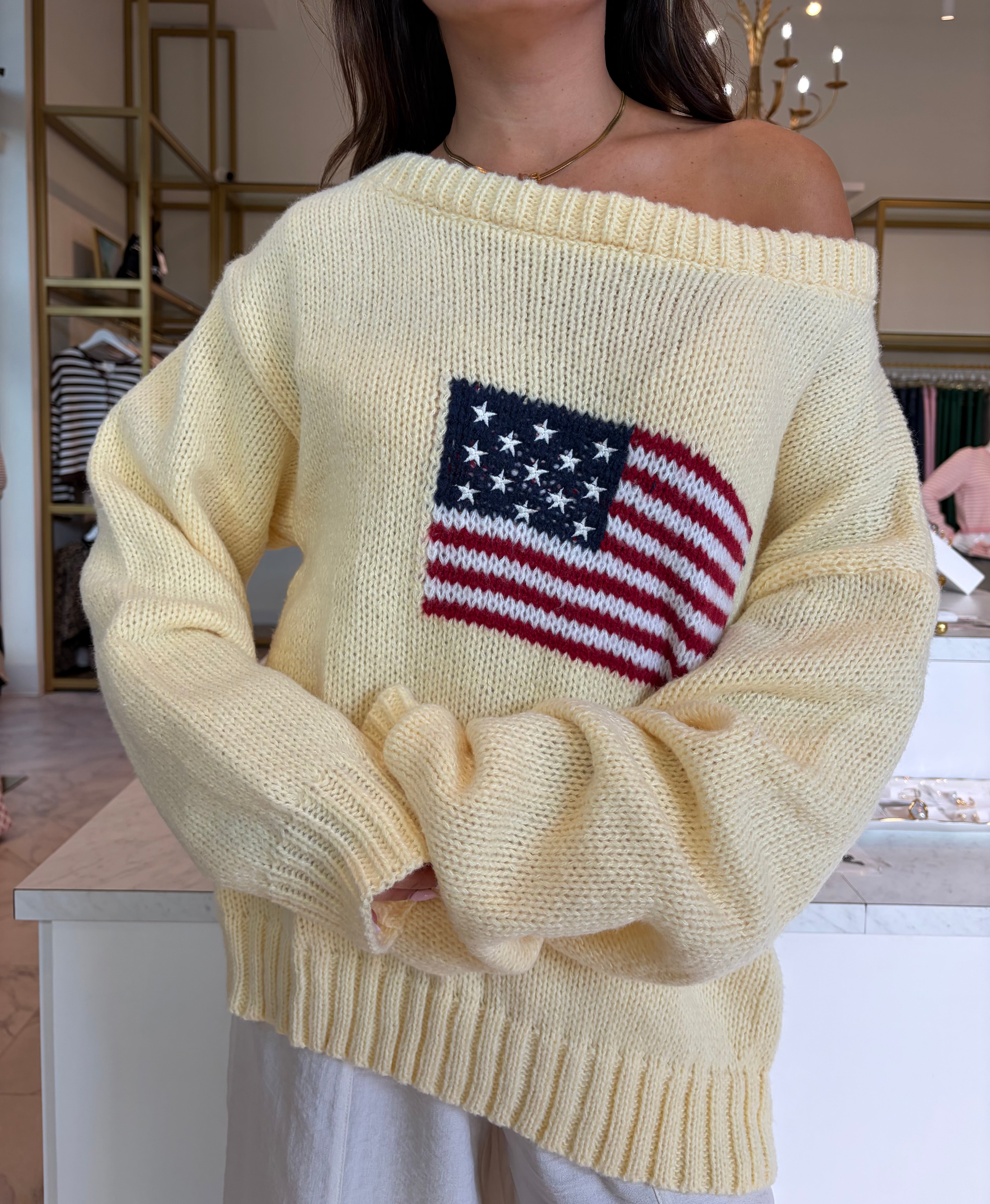 Brandi Off The Shoulder Sweater - Yellow