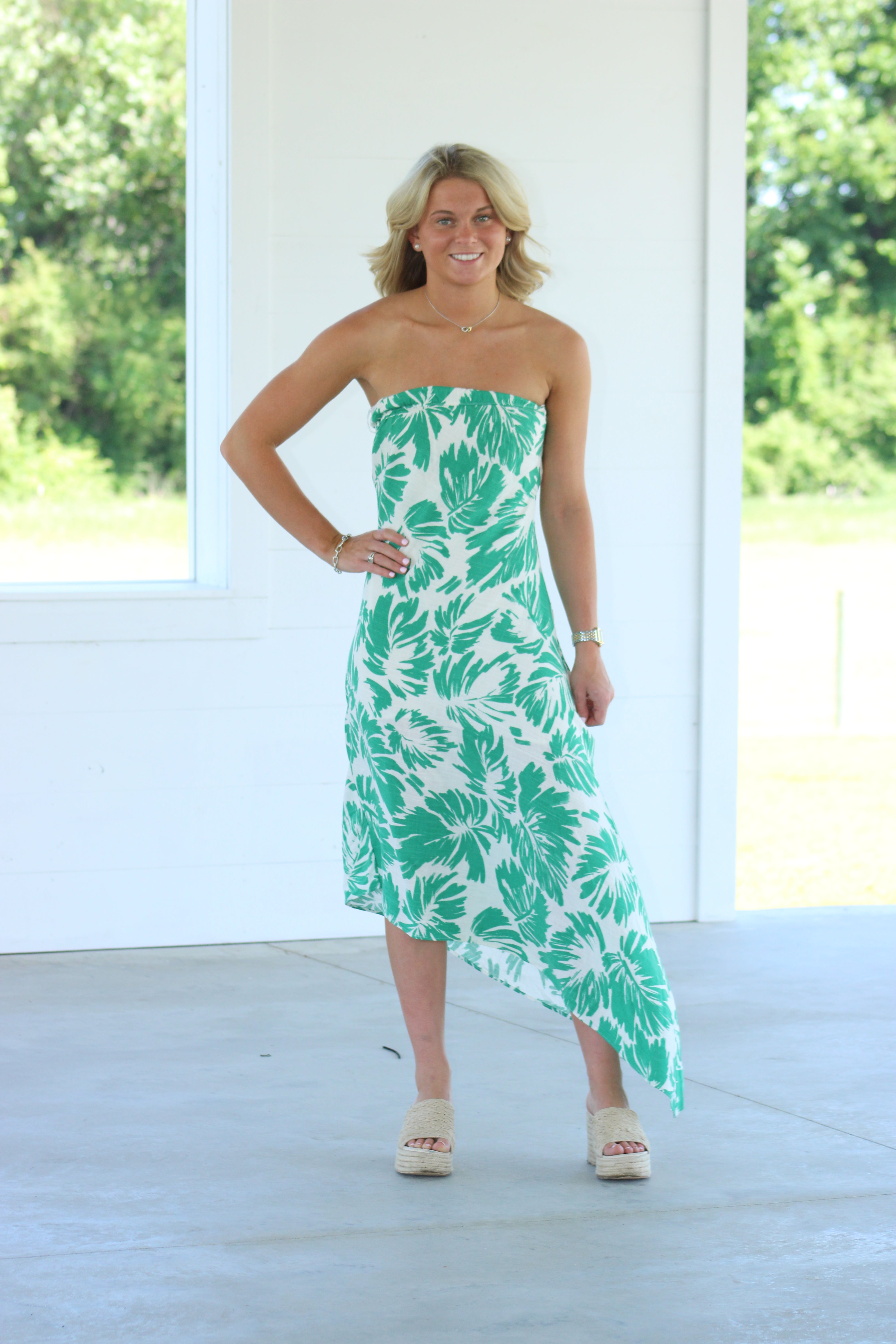 Florida Keys Midi Dress - Green
