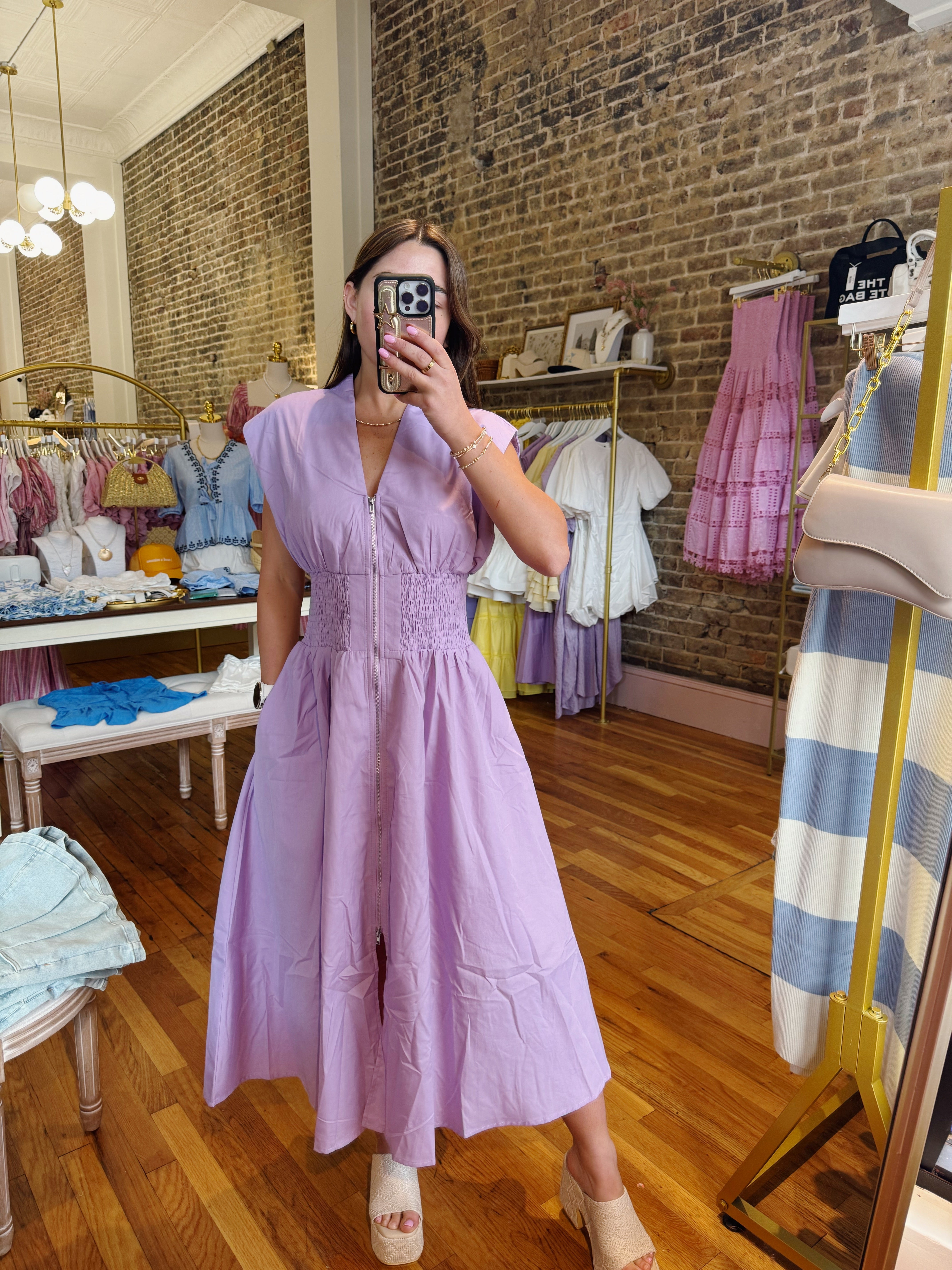 Cherish You Midi Dress - Lavender