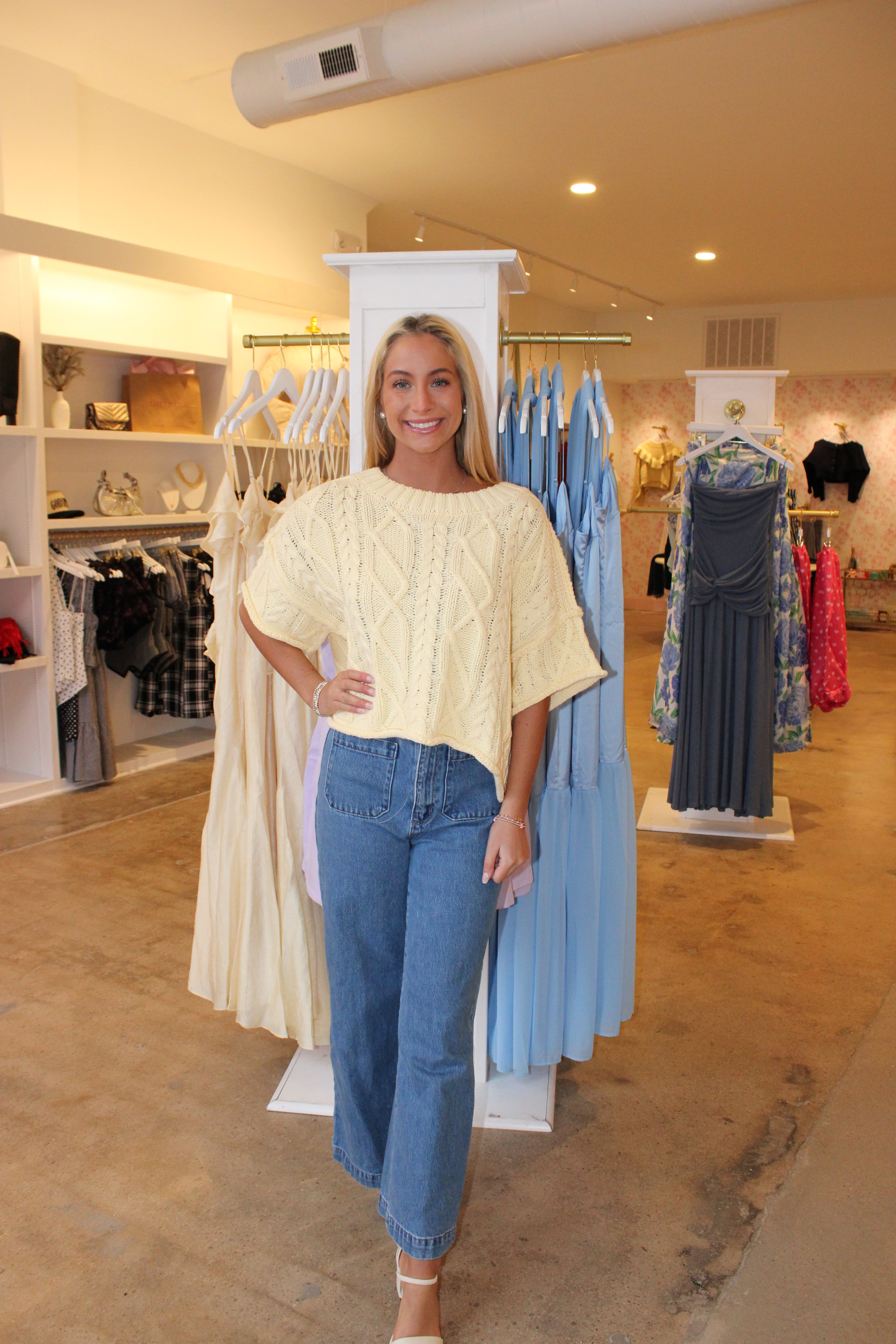 Skylar Sweater Top - Yellow