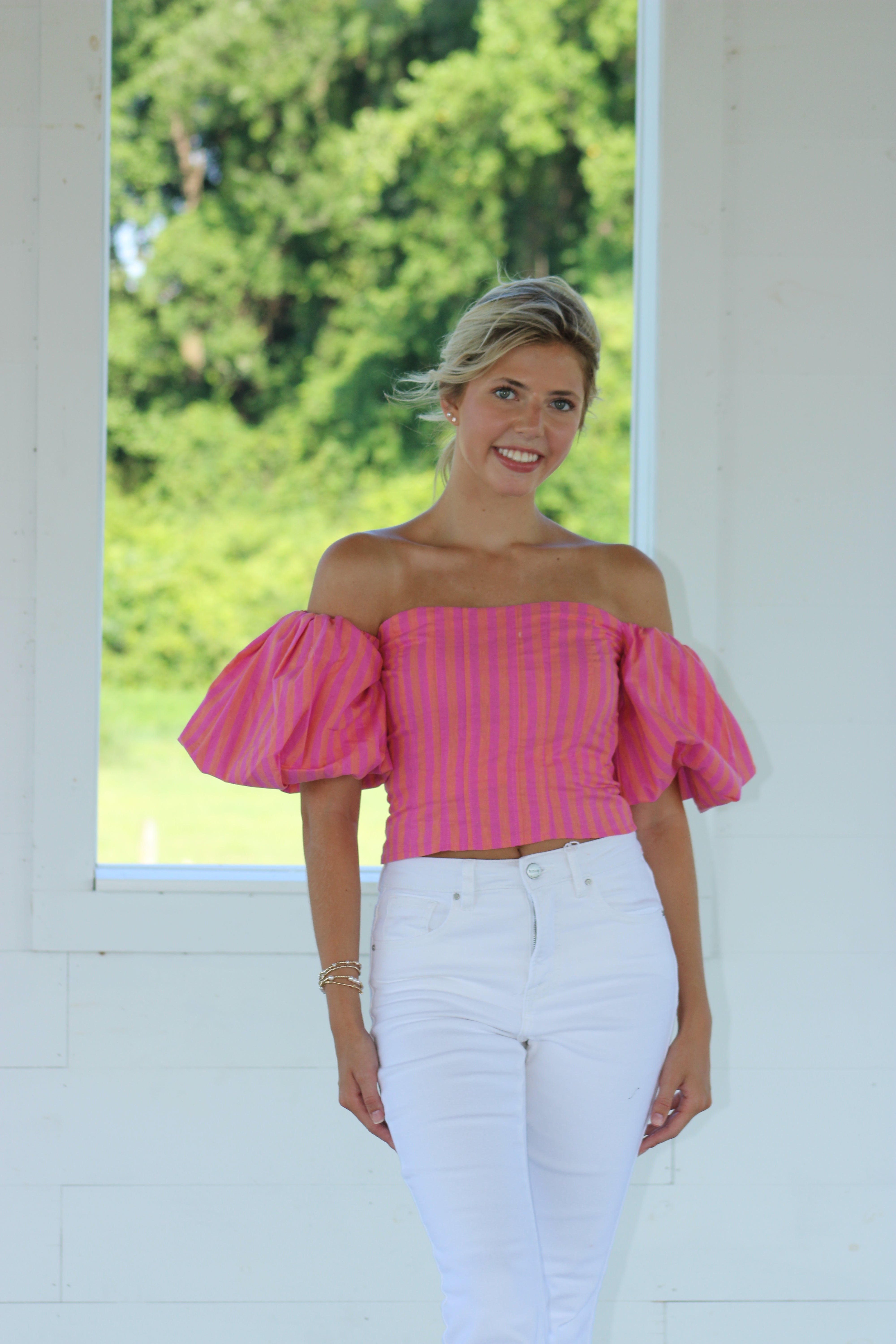Cali Sun Top - Pink & Orane