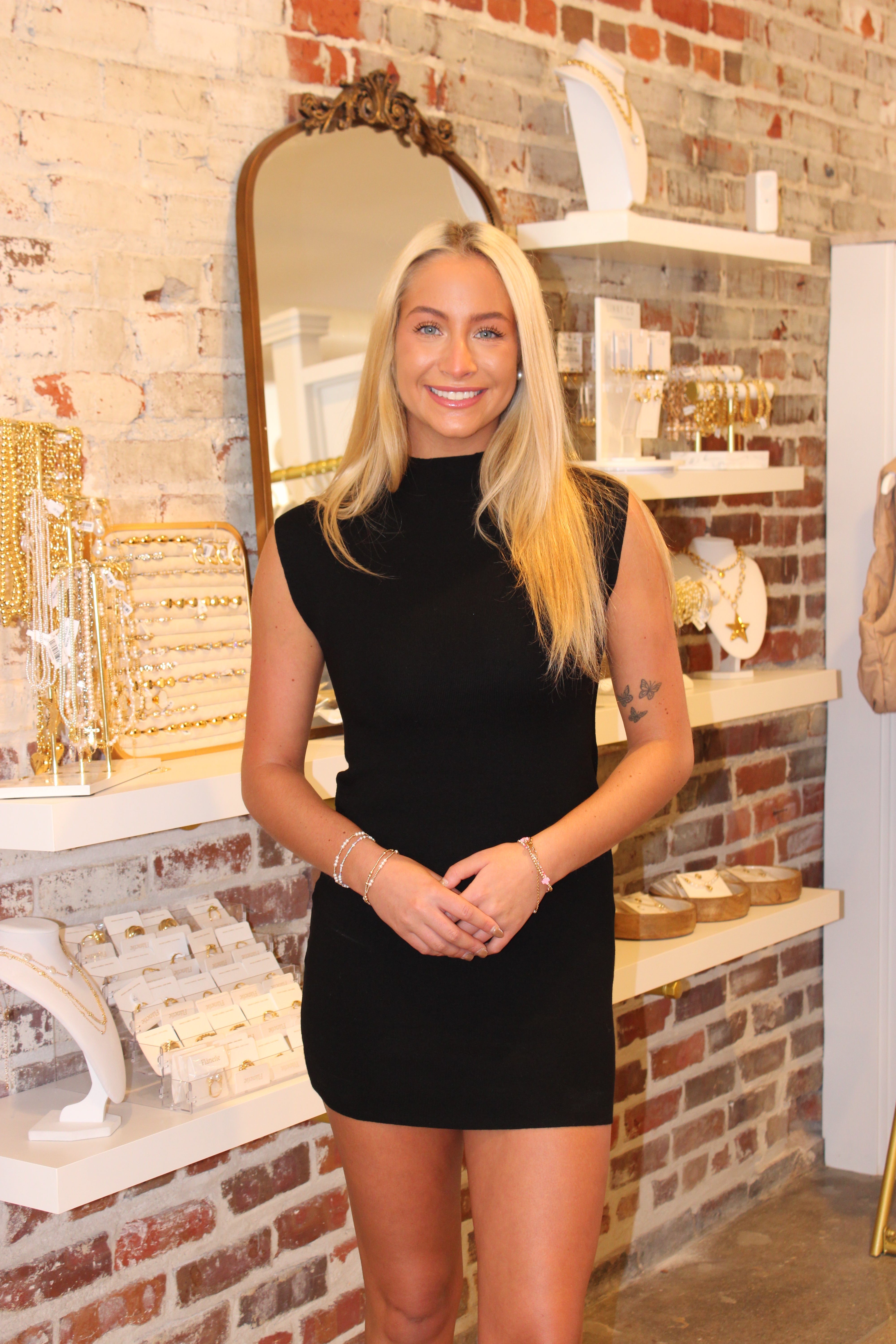 Claudia Mini Knit Dress - Black