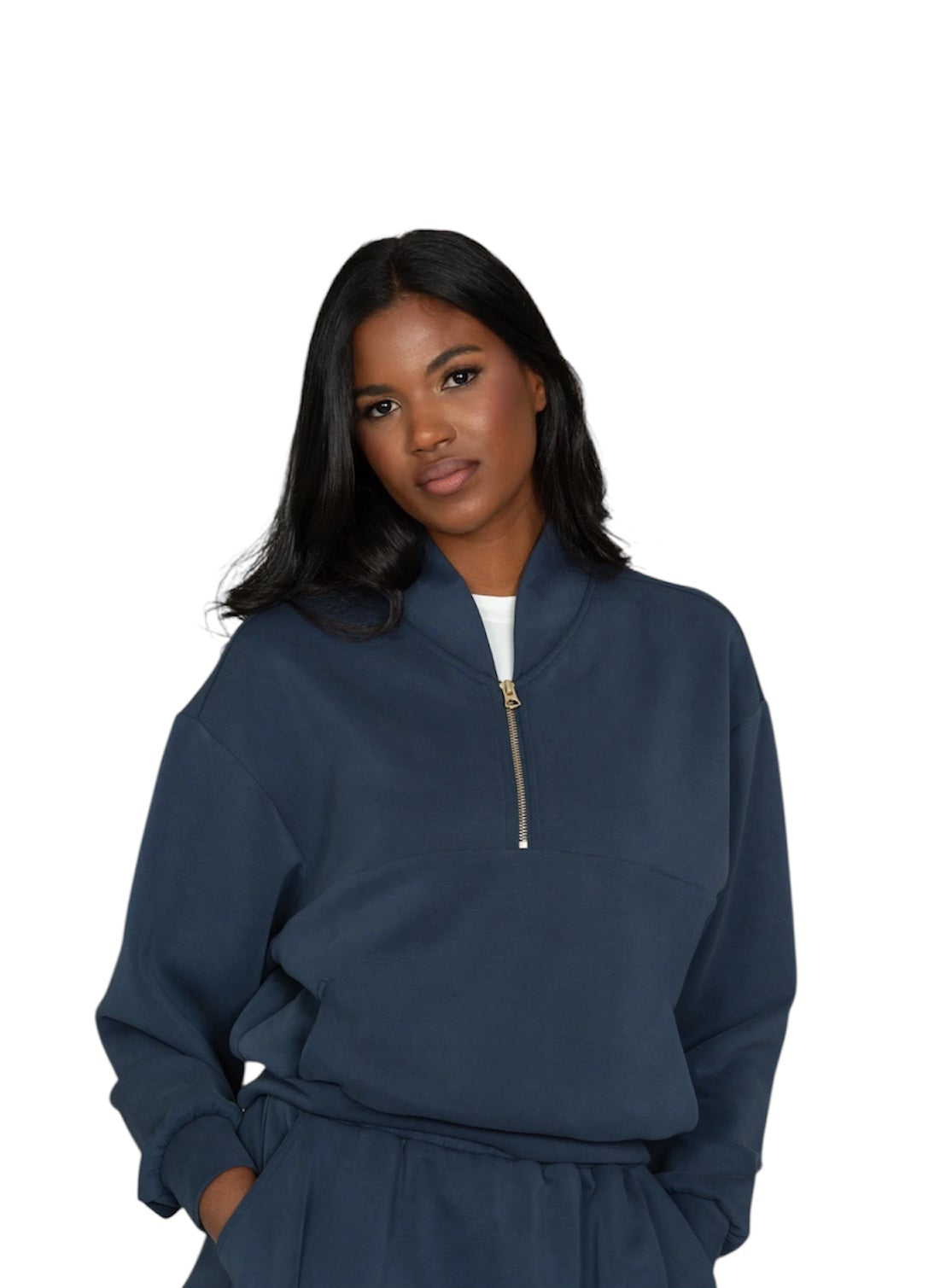 Gold Hinge LuxeSoft Lounge Quarter Zip - Navy