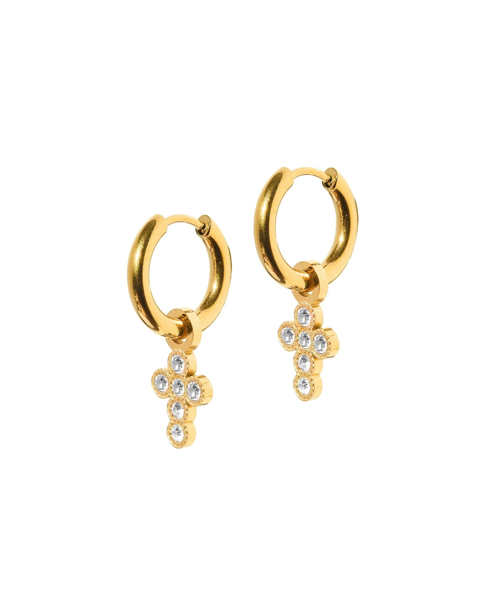 Esther Cross Huggie Earrings